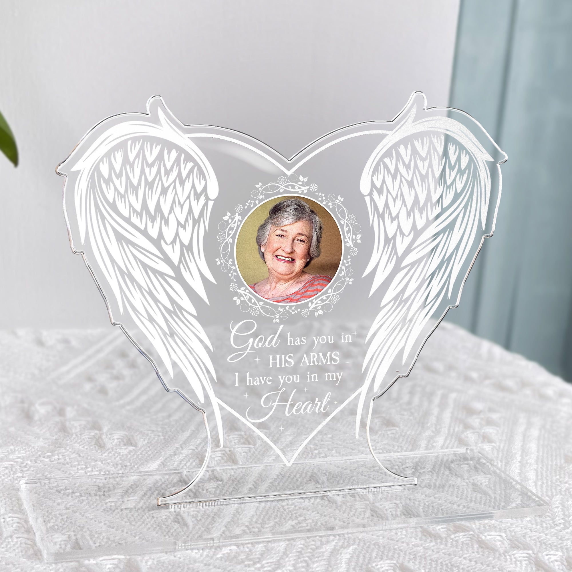 God Has You In His Arms I Have You In My Heart - Personalized Acrylic Photo Plaque