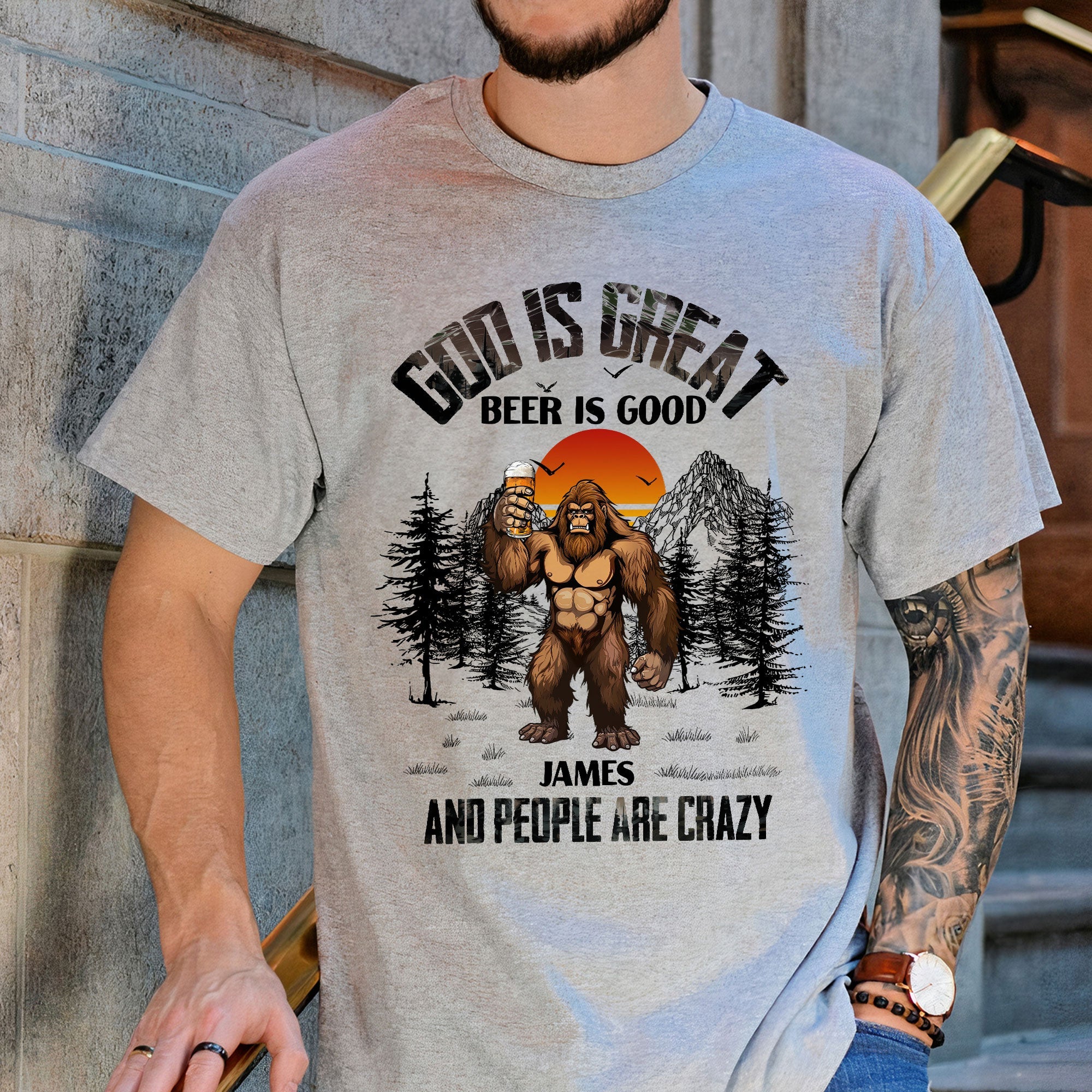 God Is Great Beer Is Good And People Are Crazy - Personalized Shirt