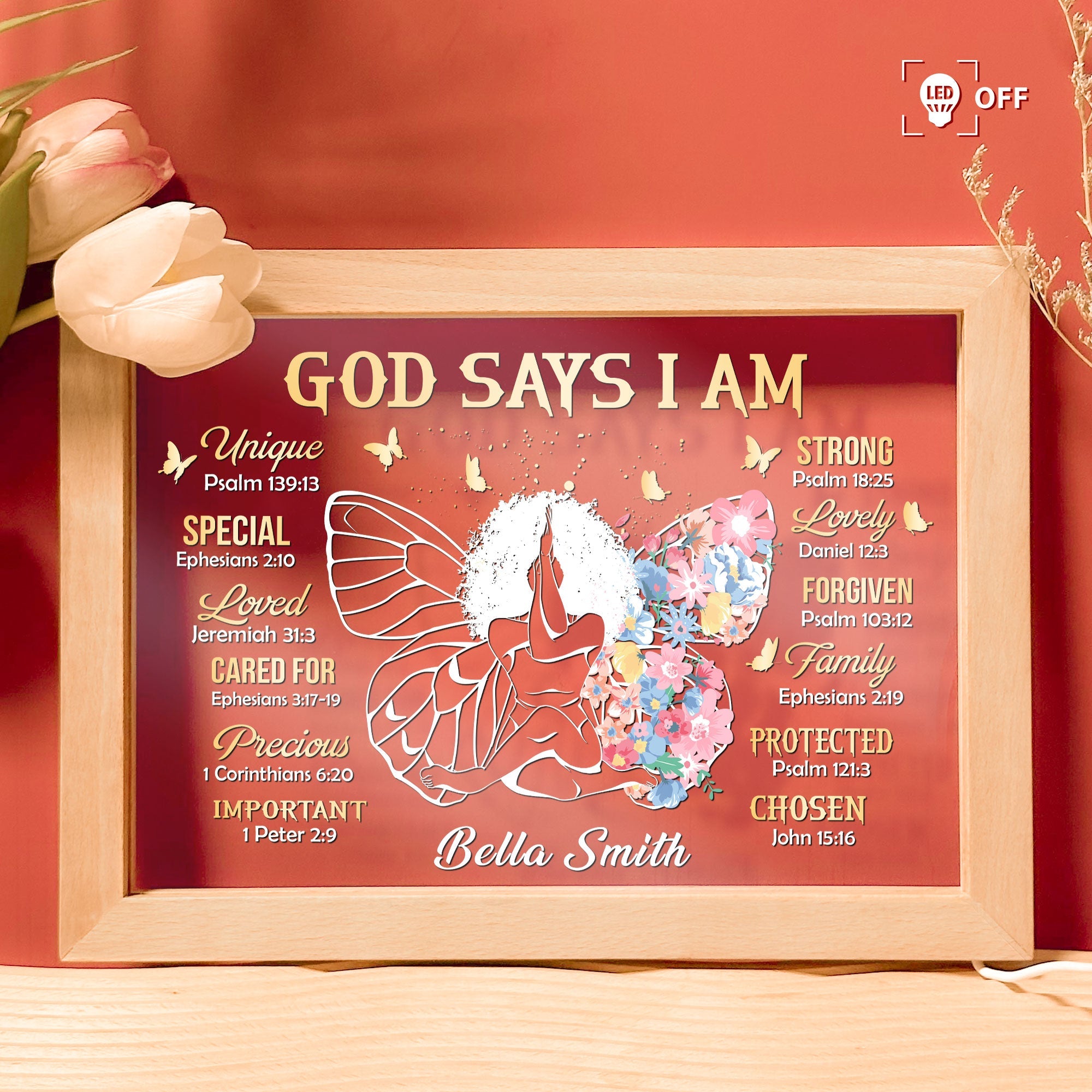 God Says I Am Chosen - Personalized Frame Lamp