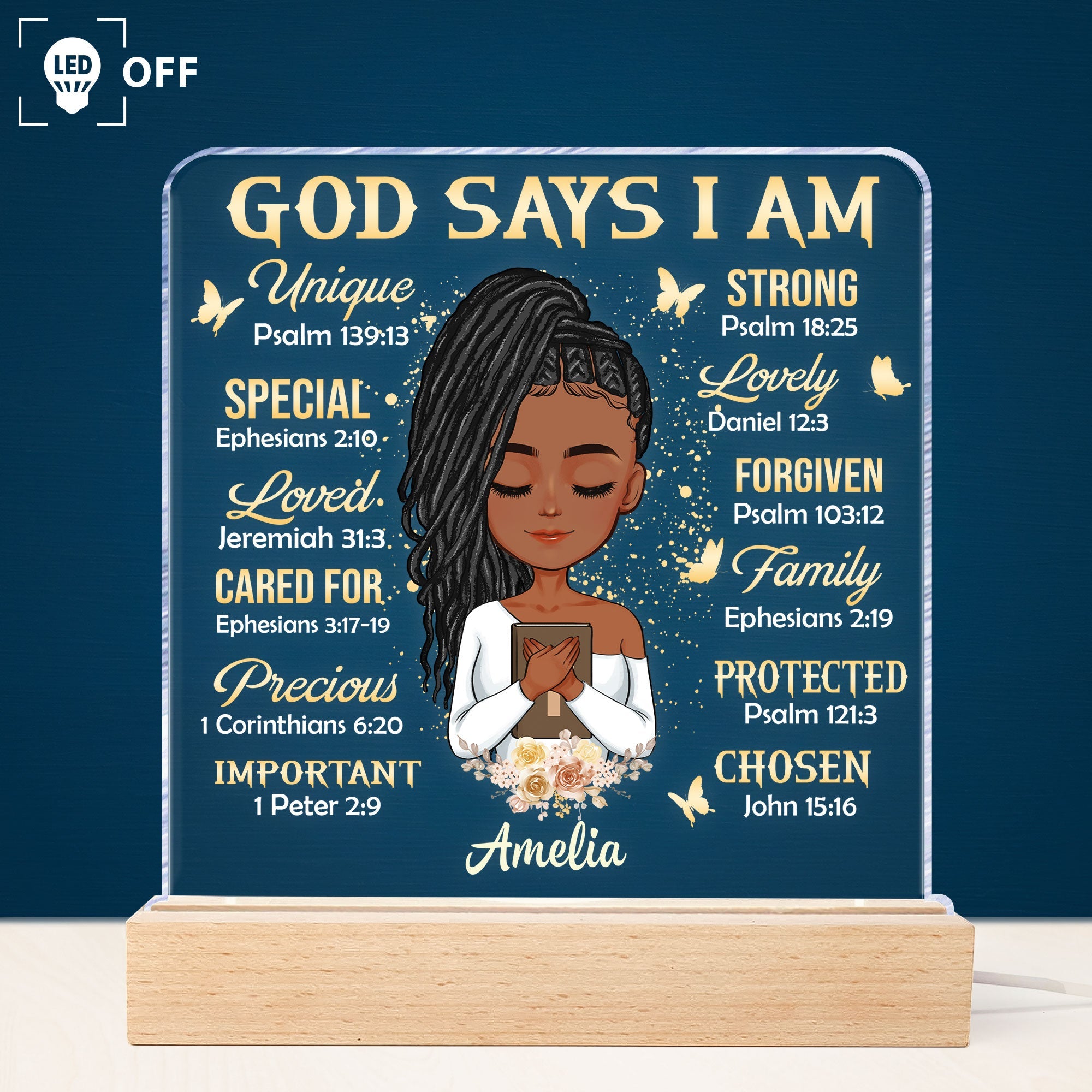 God Says I Am - Personalized LED Light