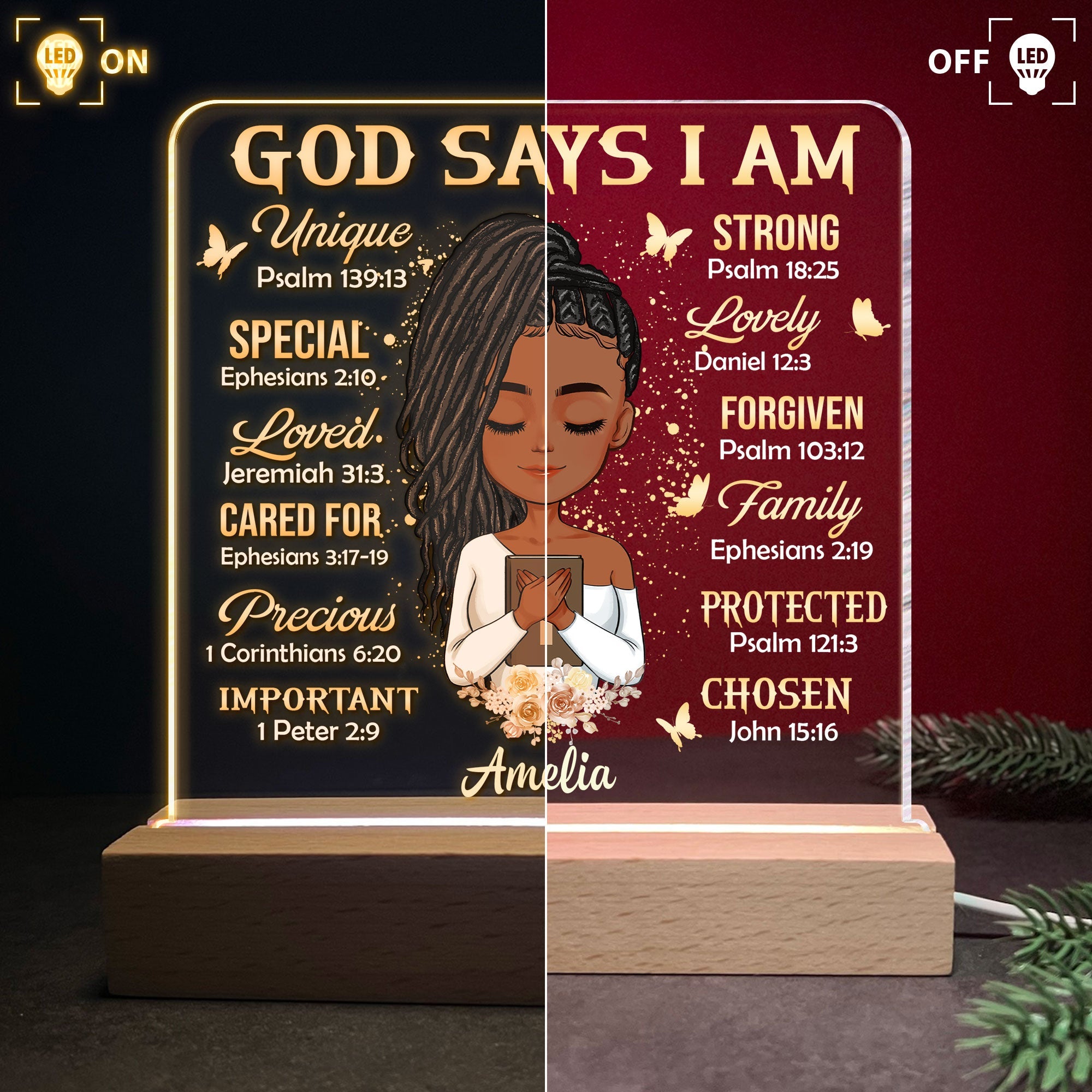 God Says I Am - Personalized LED Light