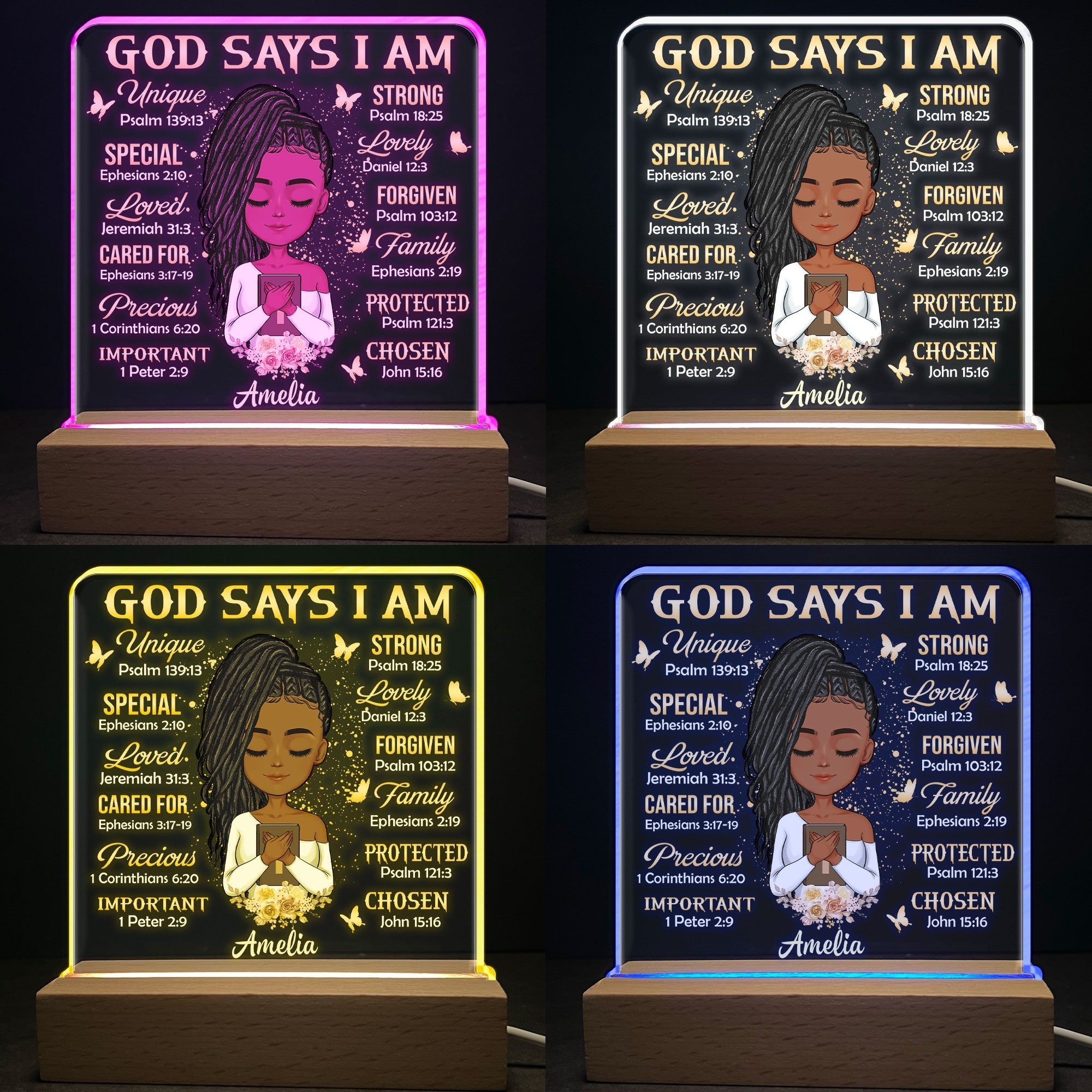 God Says I Am - Personalized LED Light