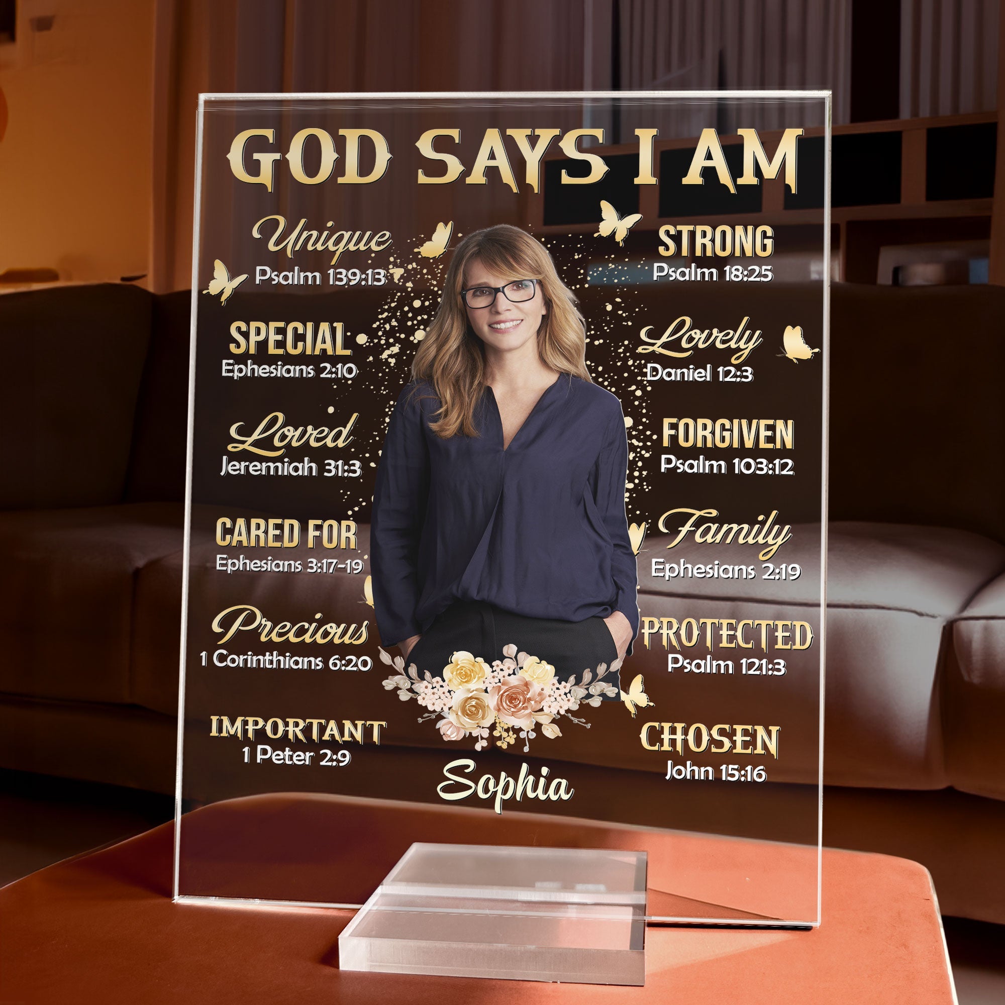 God Says I Am - Photo Version - Personalized Acrylic Plaque