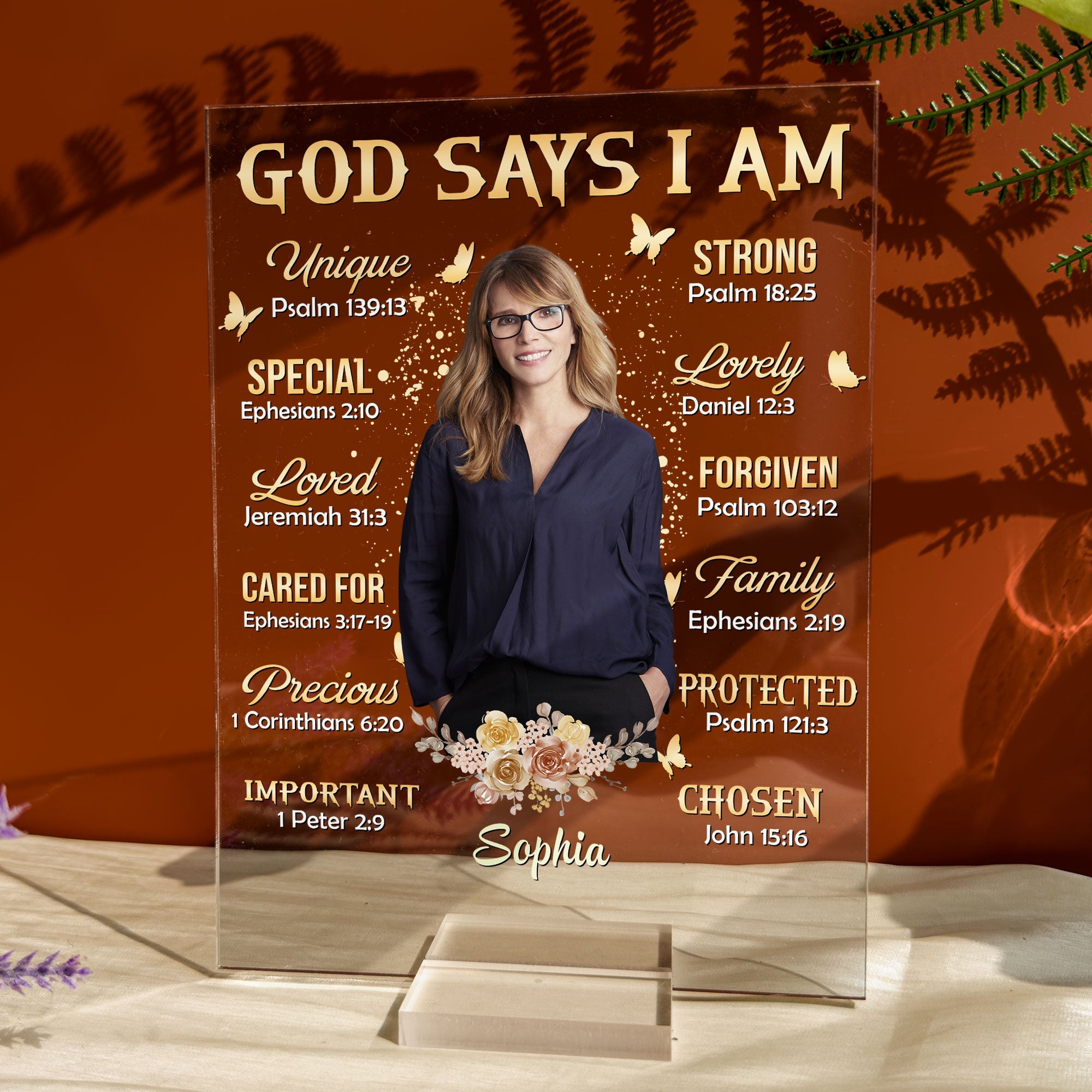 God Says I Am - Photo Version - Personalized Acrylic Plaque