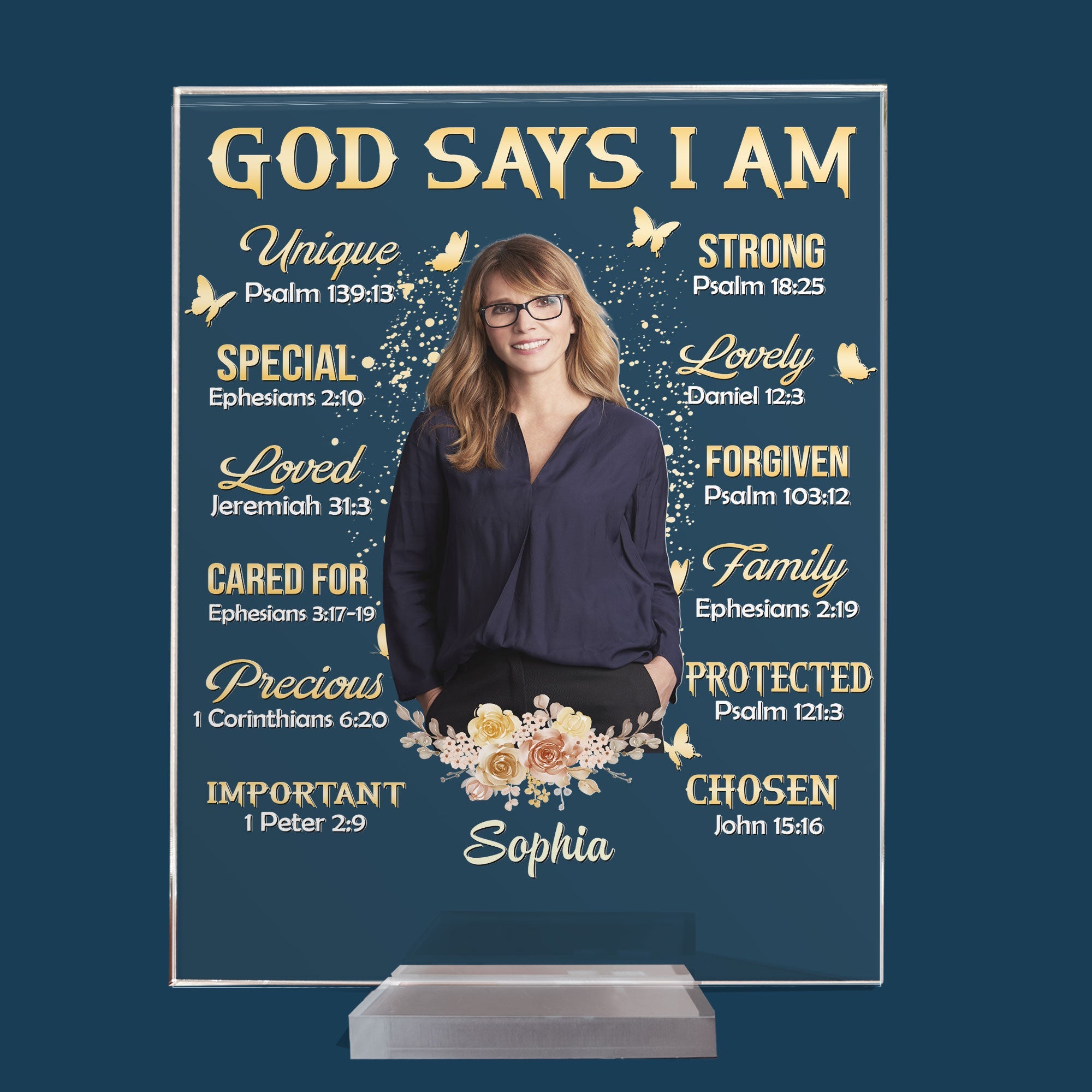 God Says I Am - Photo Version - Personalized Acrylic Plaque