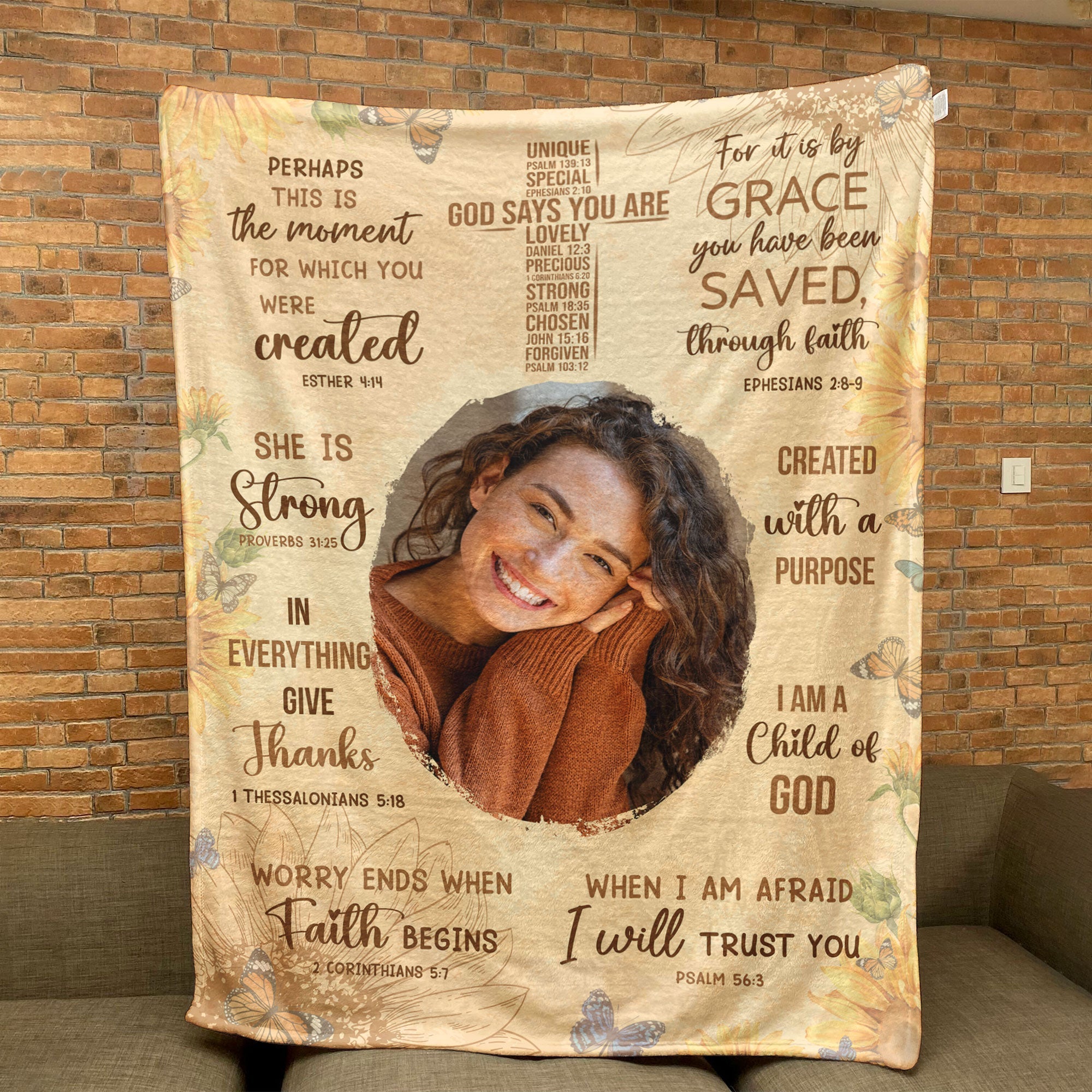 God Says You Are Christian Bible Verse - Personalized Photo Blanket