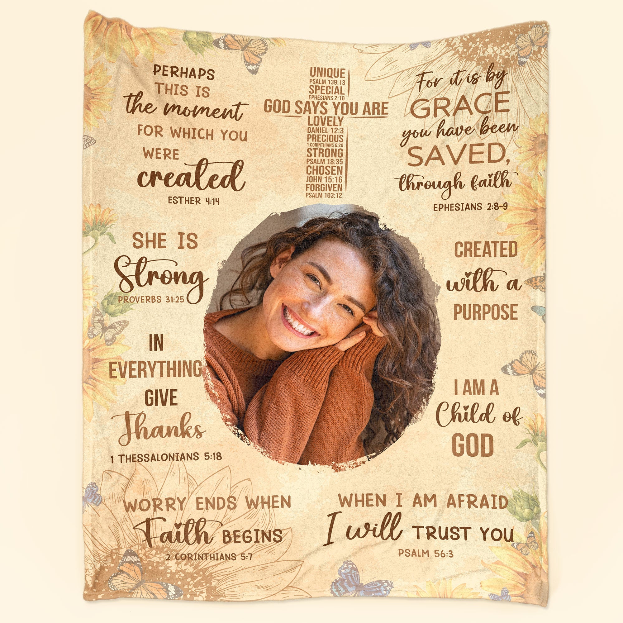 God Says You Are Christian Bible Verse - Personalized Photo Blanket