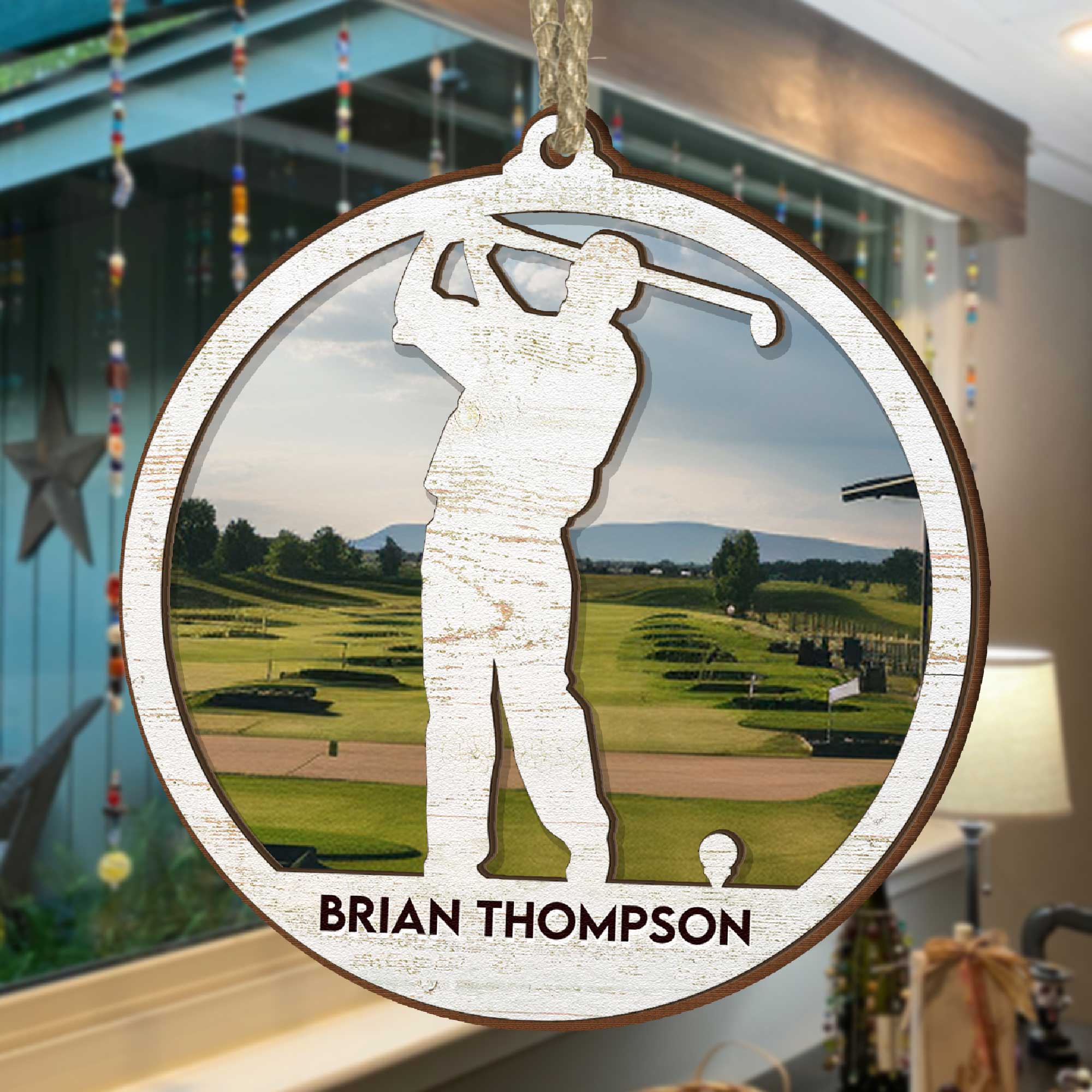 Golf Shape - Personalized 2 Layers Wooden Ornament