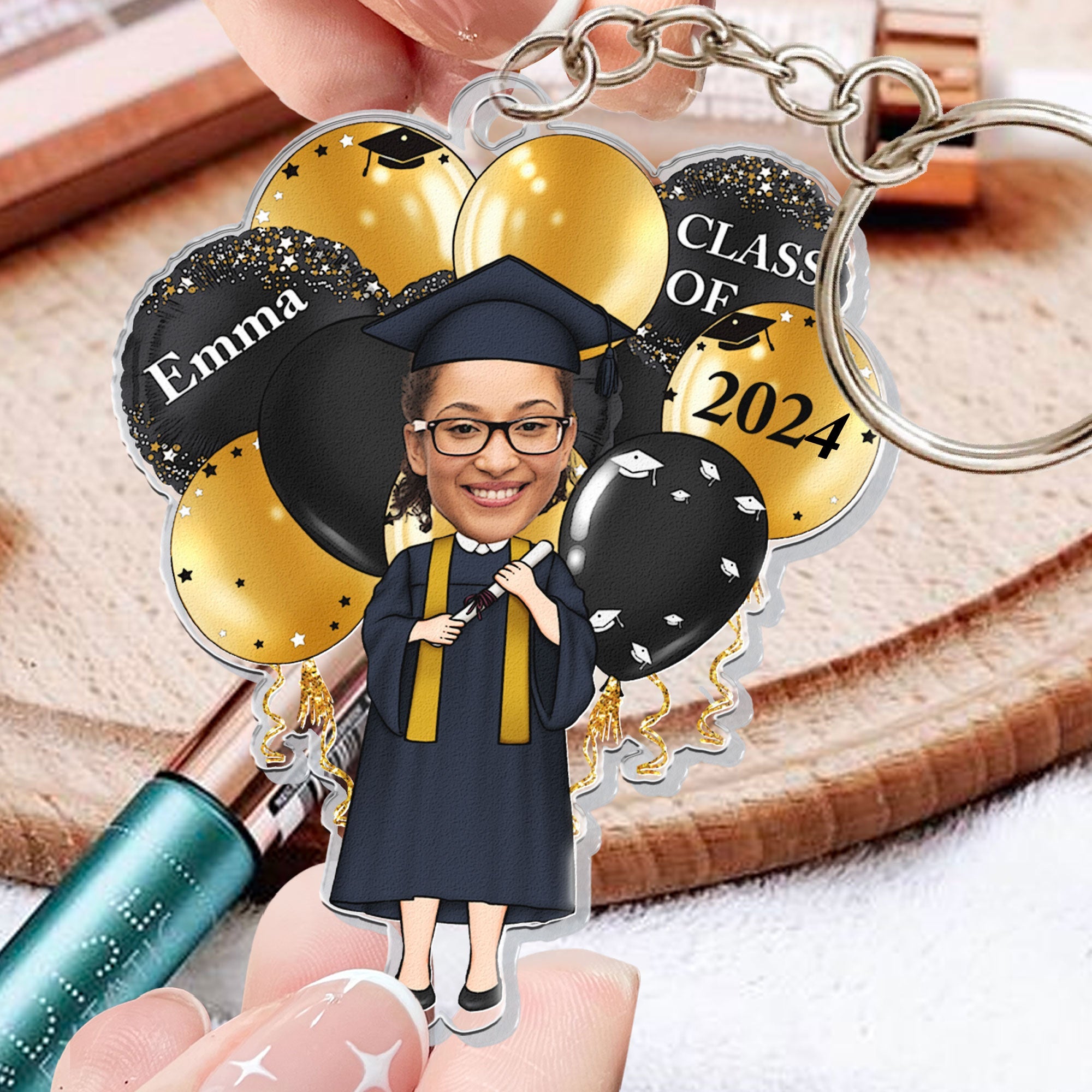 Graduation Celebration - Personalized Acrylic Photo Keychain