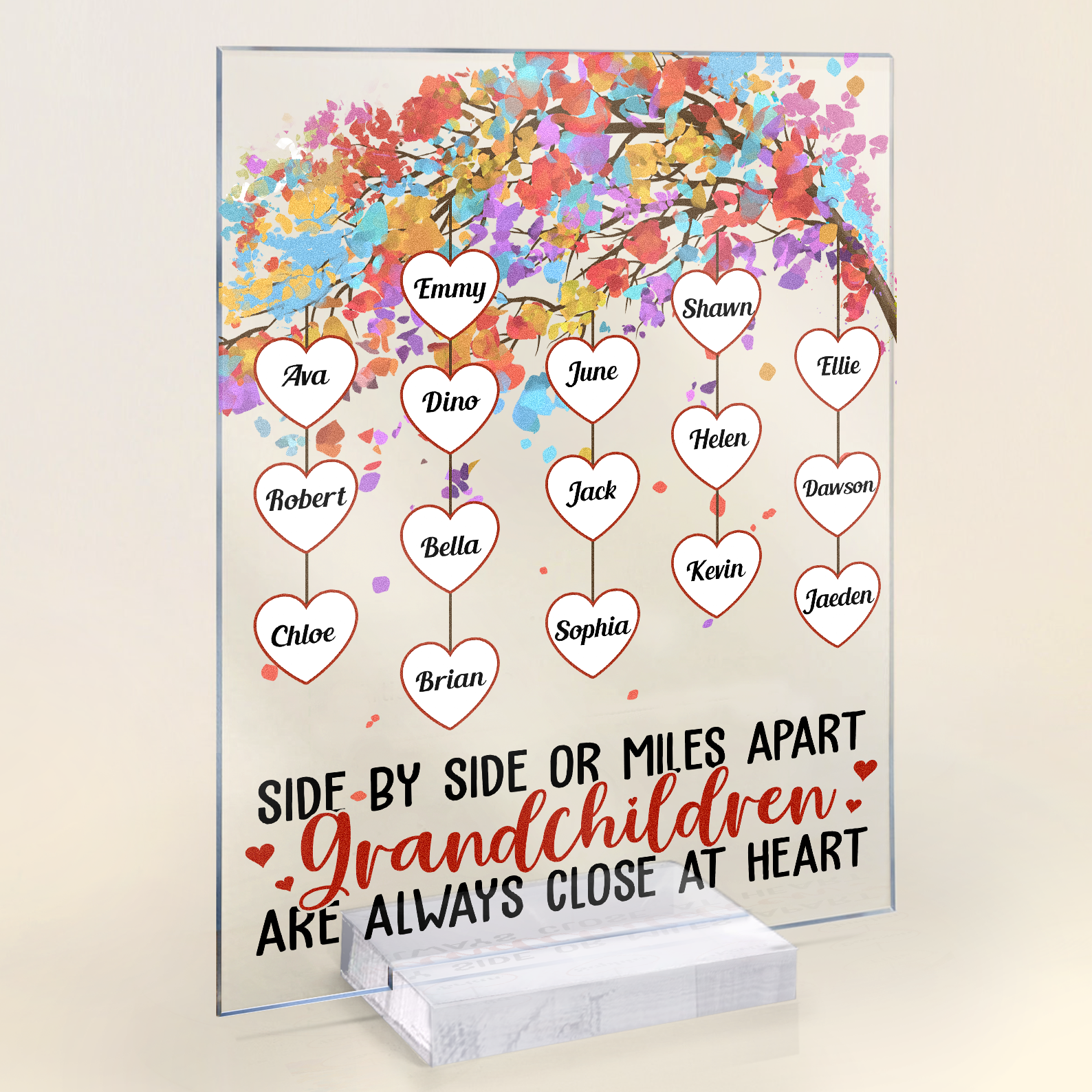 Grandchildren Are Always Close At Heart - Personalized Acrylic Plaque