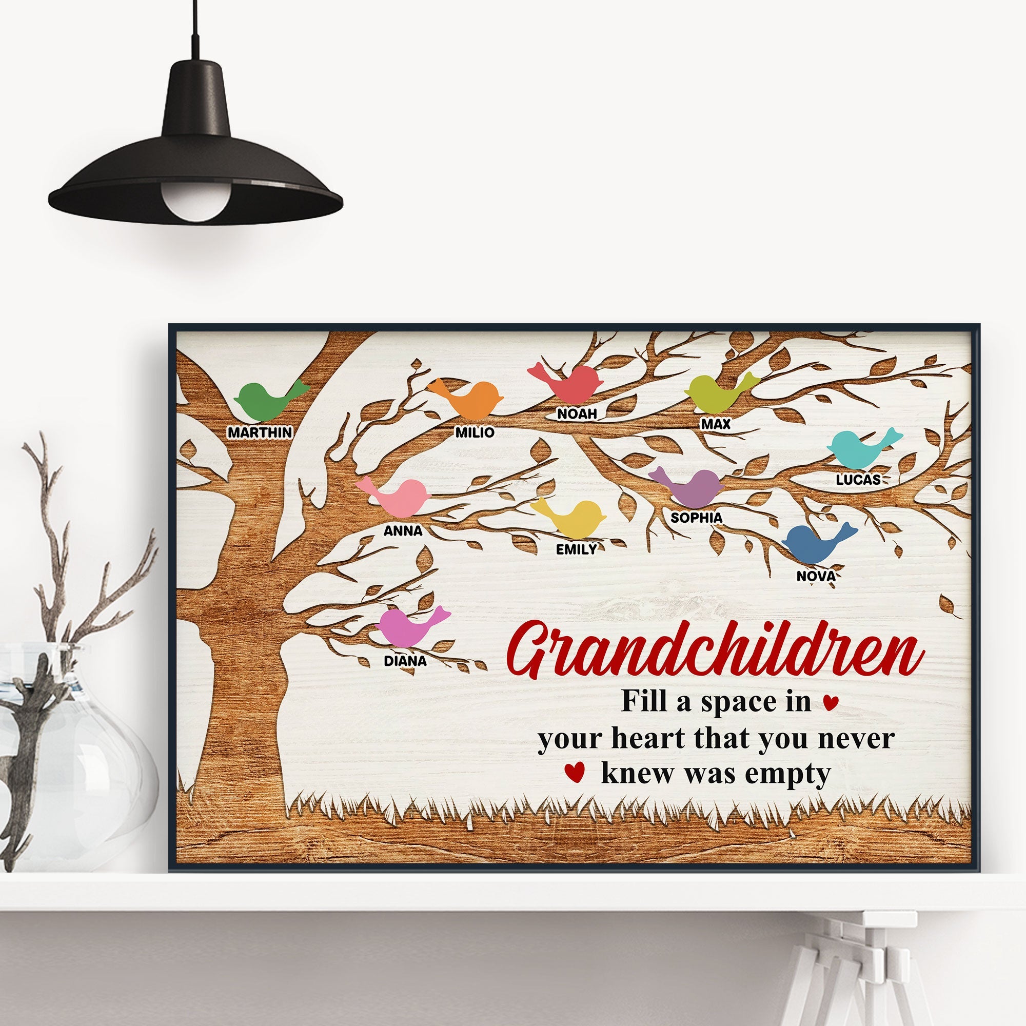 Grandchildren Fill A Space In Your Heart - Personalized Poster