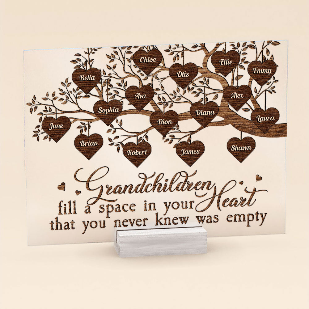 Grandchildren Fill The Space In Grandma's Heart - Personalized Acrylic Plaque