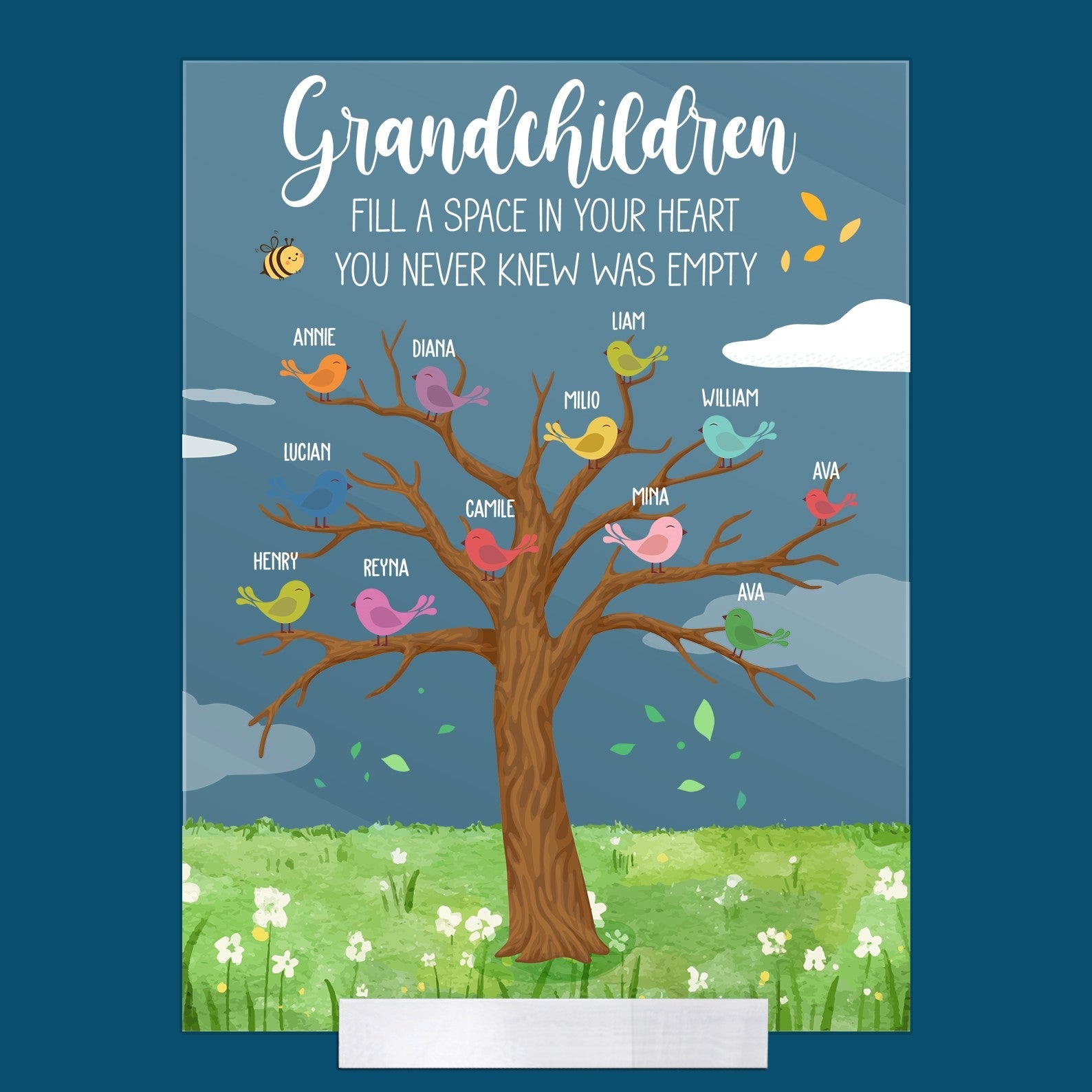 Grandkids Fill A Space In Your Heart - Personalized Acrylic Plaque