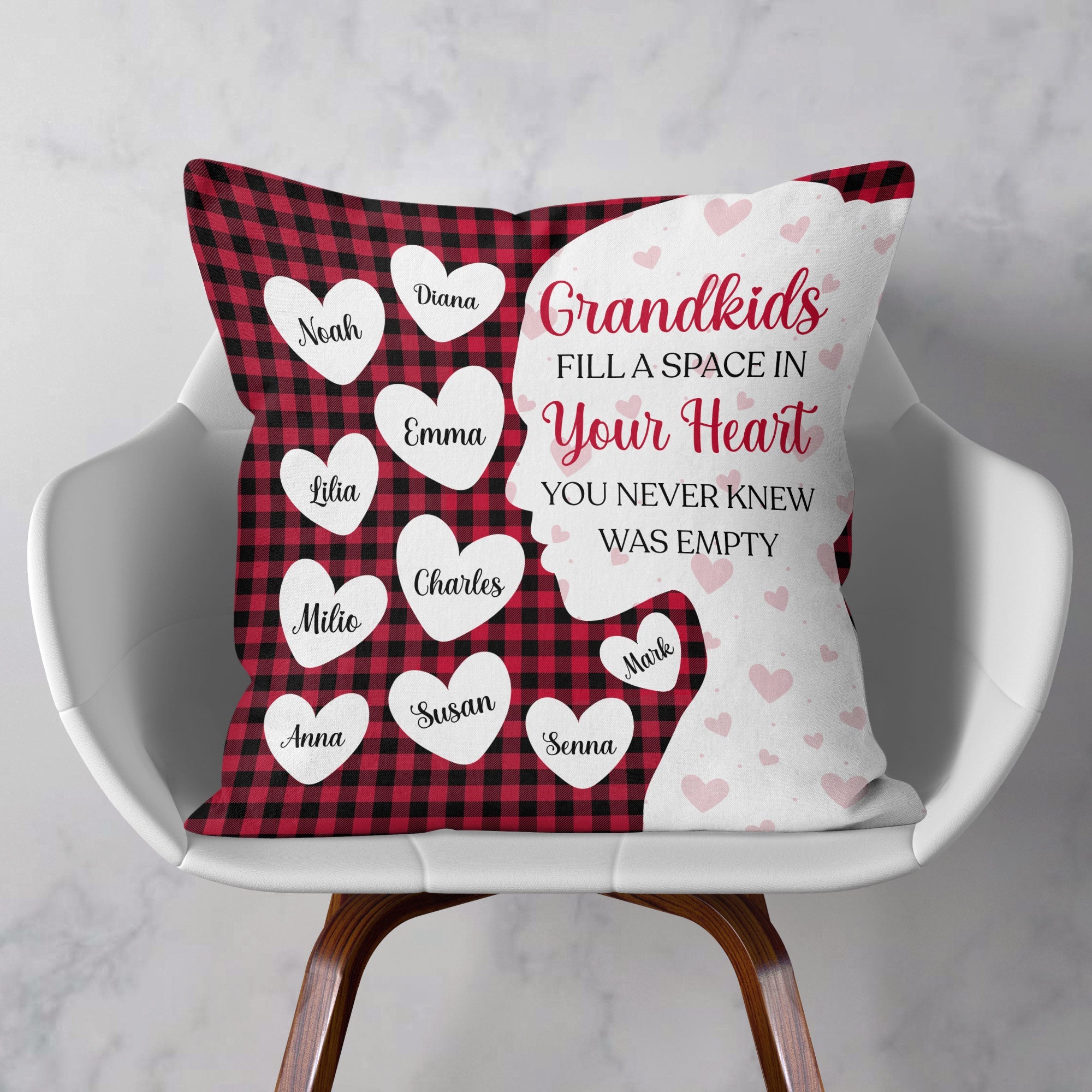 Grandkids Fill Space In Your Heart - Personalized Pillow (Insert Included)