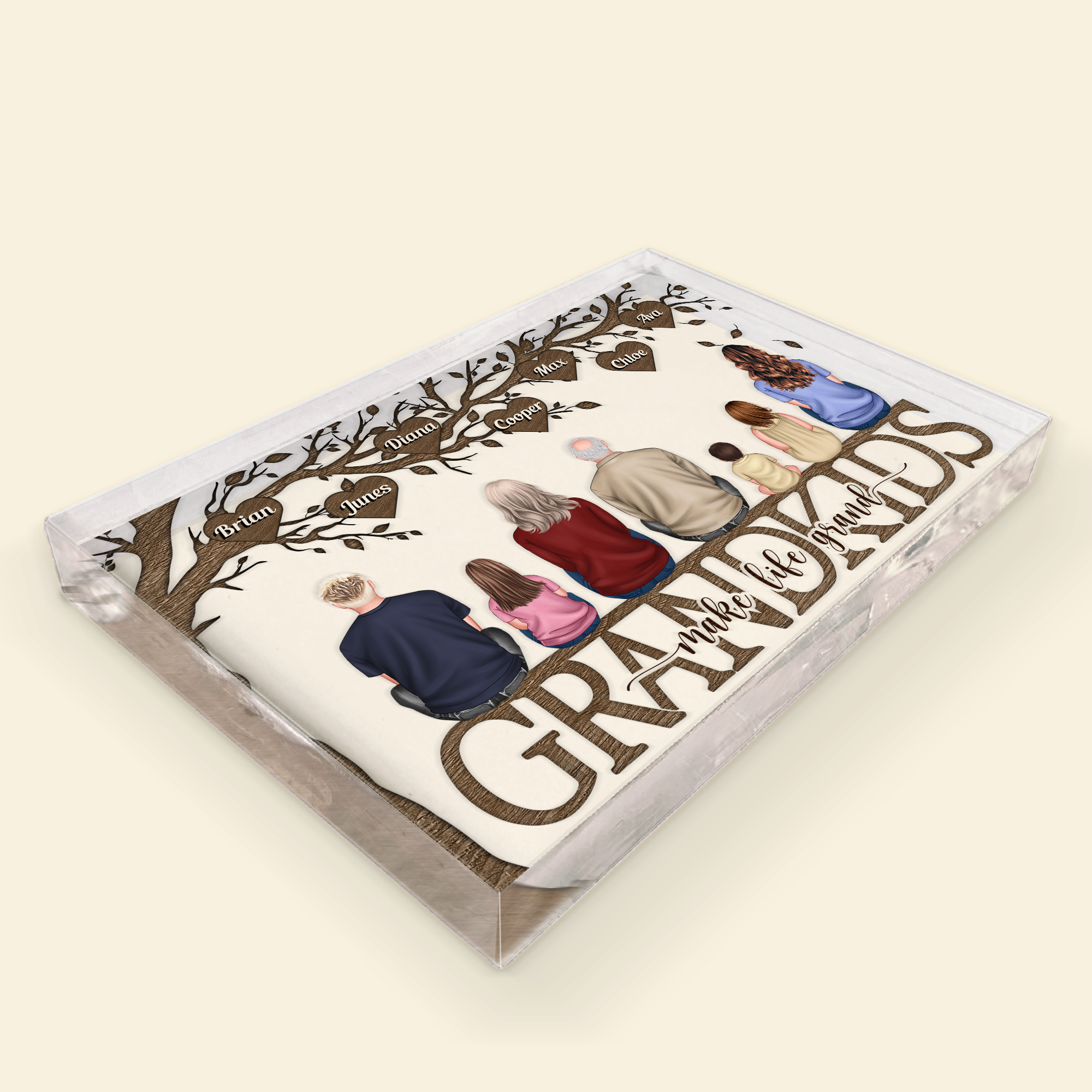 Grandkids Make Life Grand - Personalized Rectangle Acrylic Plaque