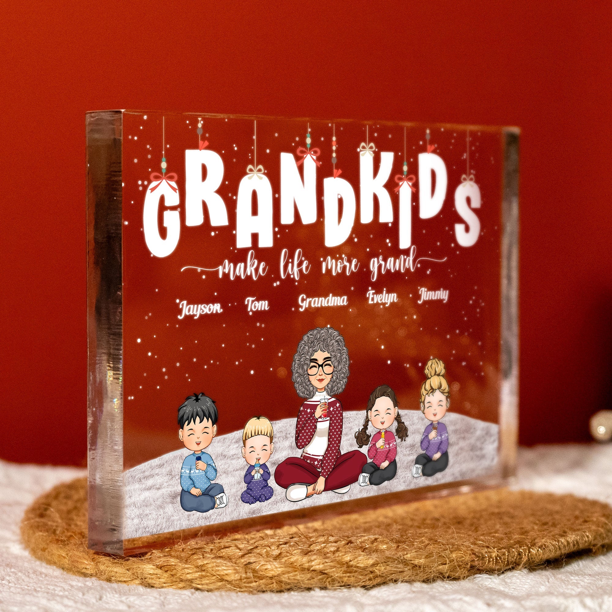 Grandkids Make Life More Grand 2 - Personalized Rectangle Acrylic Plaque