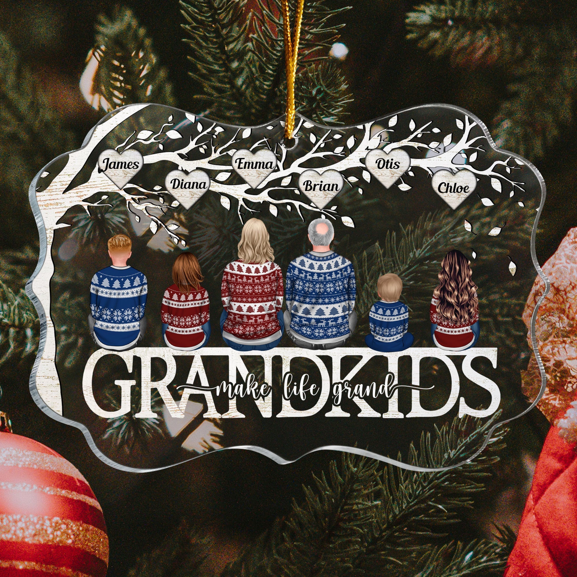 Grandkids Make Life More Grand - Personalized Acrylic Ornament