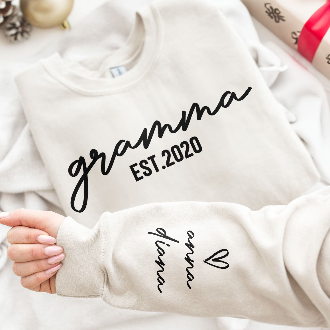 Grandma Est Custom Name - Personalized Sweatshirt