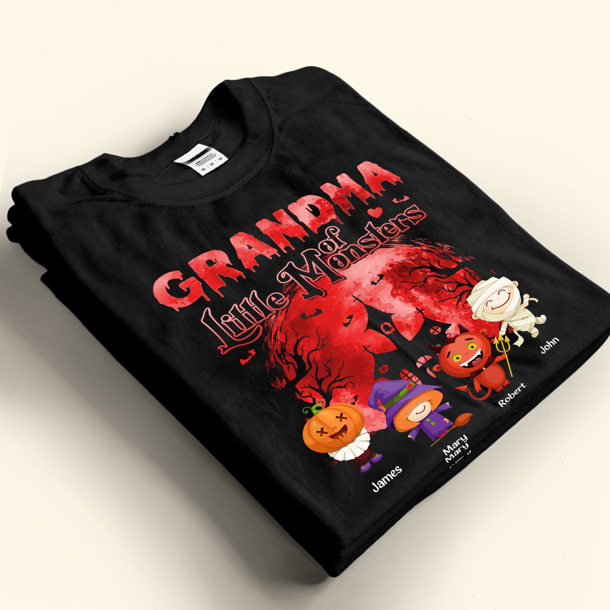 Grandma Mommy Of Little Monsters - Personalized Shirt