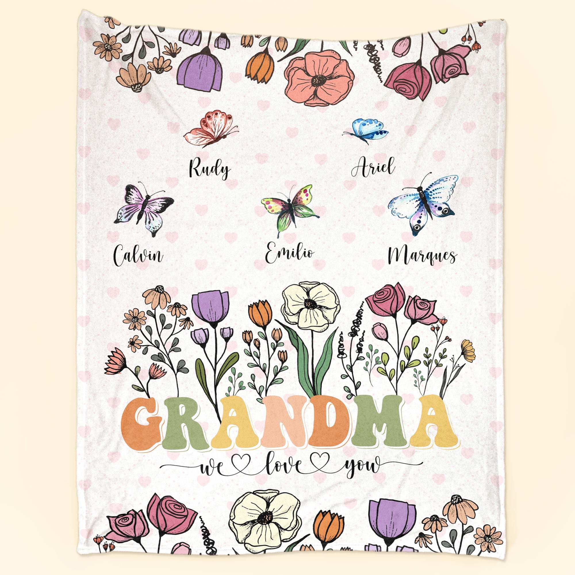 Grandma We Love You - Personalized Blanket