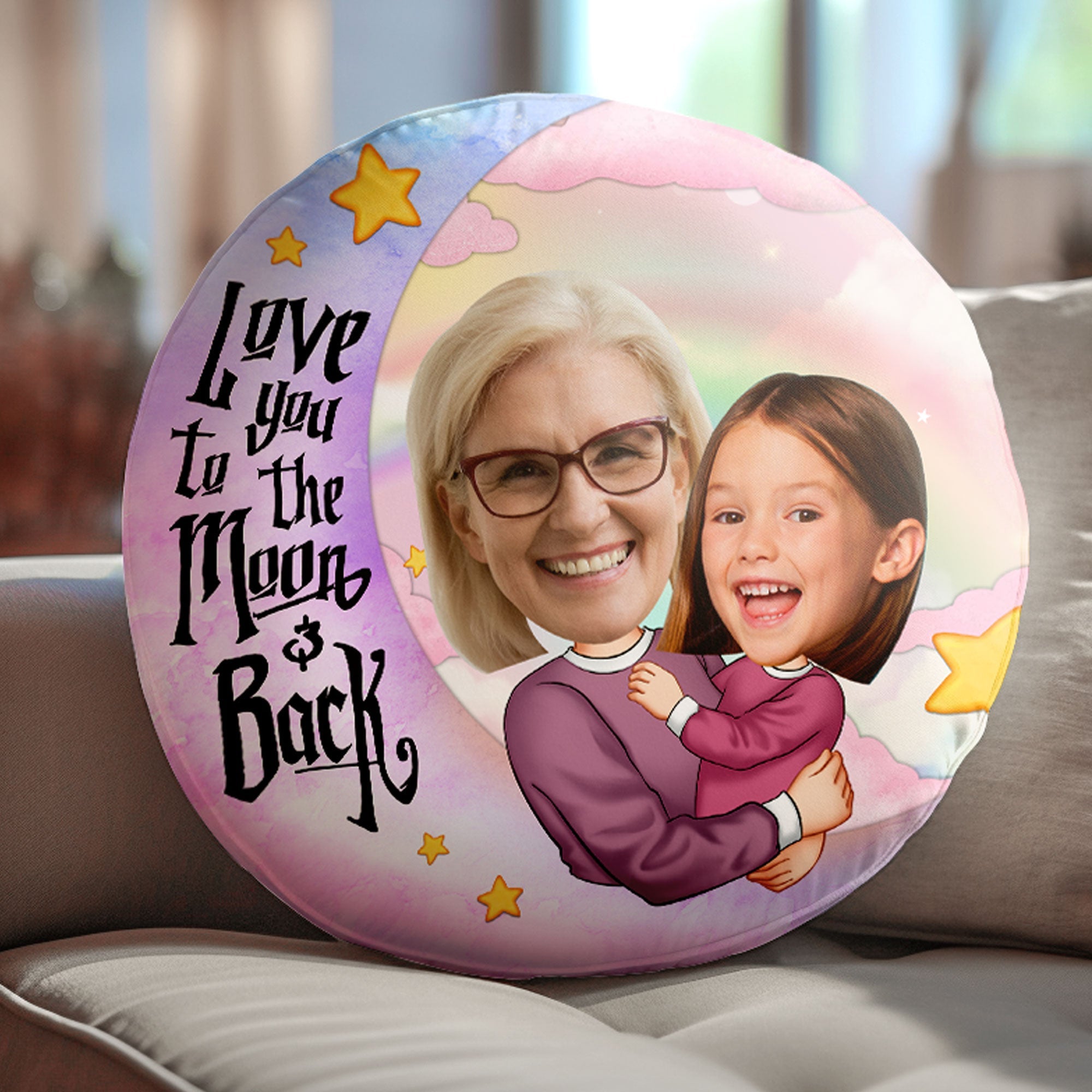 Grandma With Grandchildren - Personalized Photo Pillow