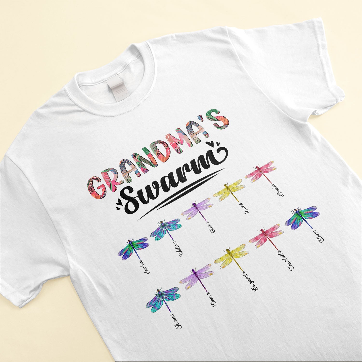 Grandma'S Swarm - Personalized Shirt - Birthday, Christmas, Grandparents' Day Gift For Grandma, Grammy, Gigi, Nana, Nanny, Mimi, Mom, Mama