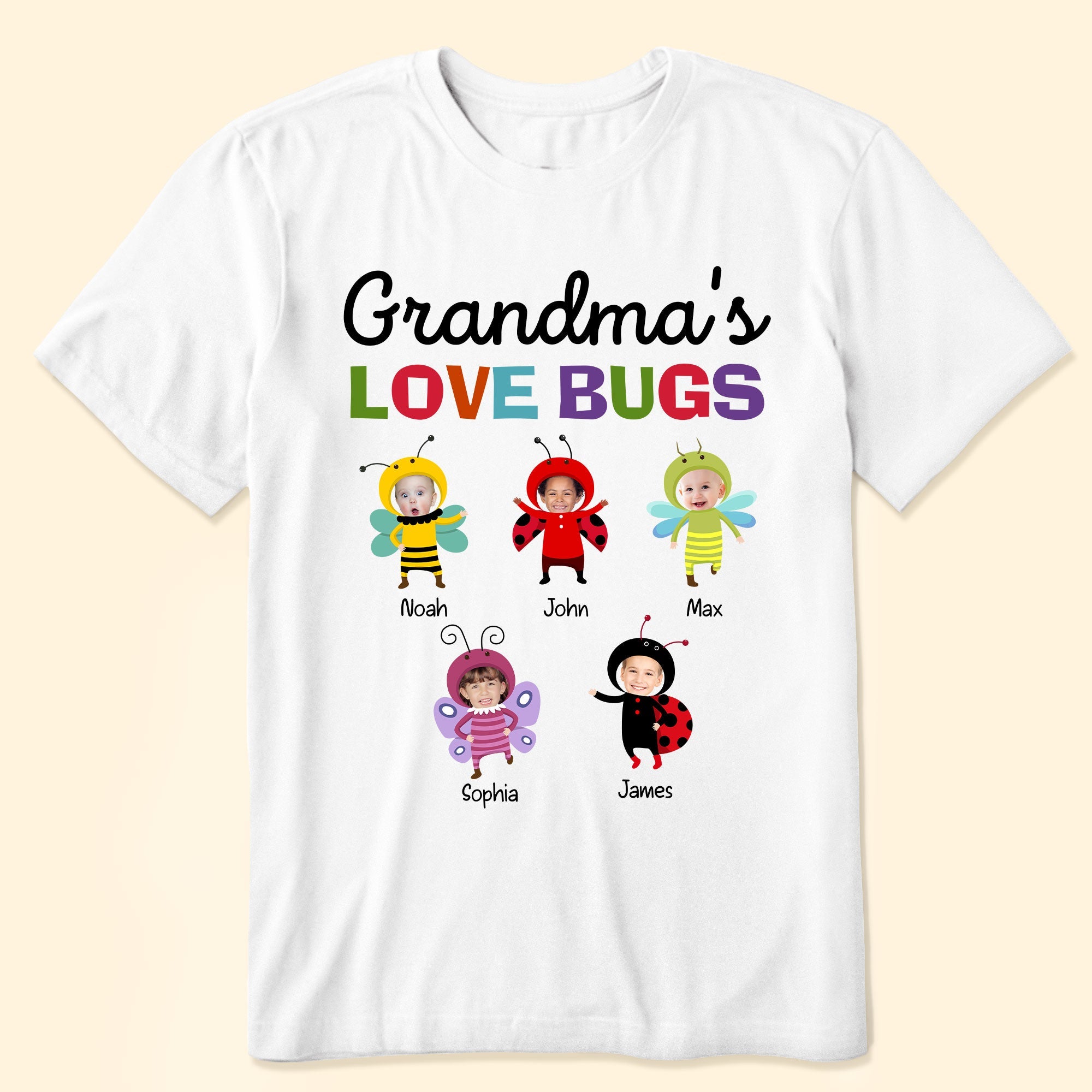 Grandma's Love Bugs - Personalized Photo Shirt