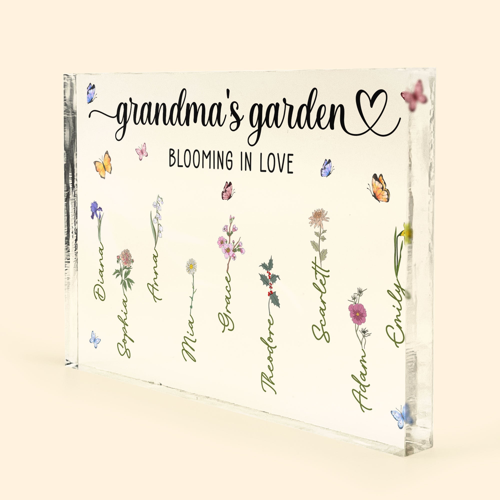 Grandma's Garden Blooming In Love - Personalized Acrylic Plaque