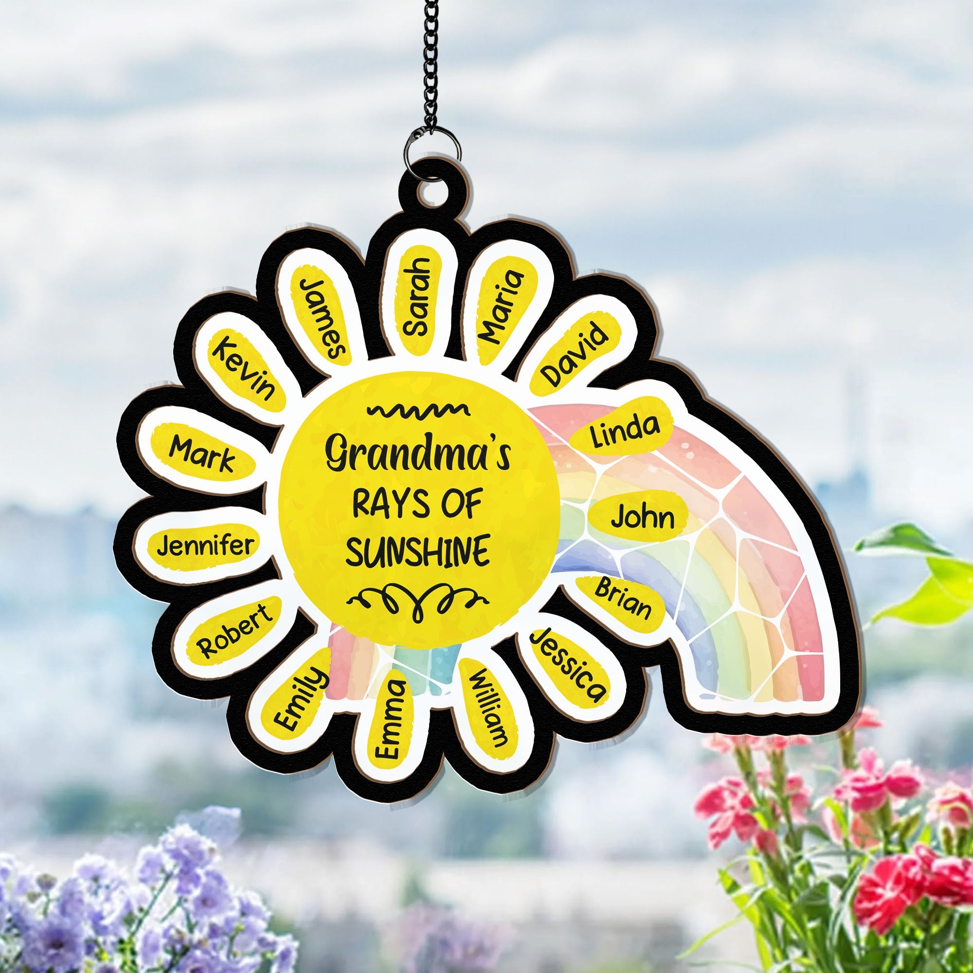 Grandma's Rays Of Sunshine - Personalized Window Hanging Suncatcher Ornament