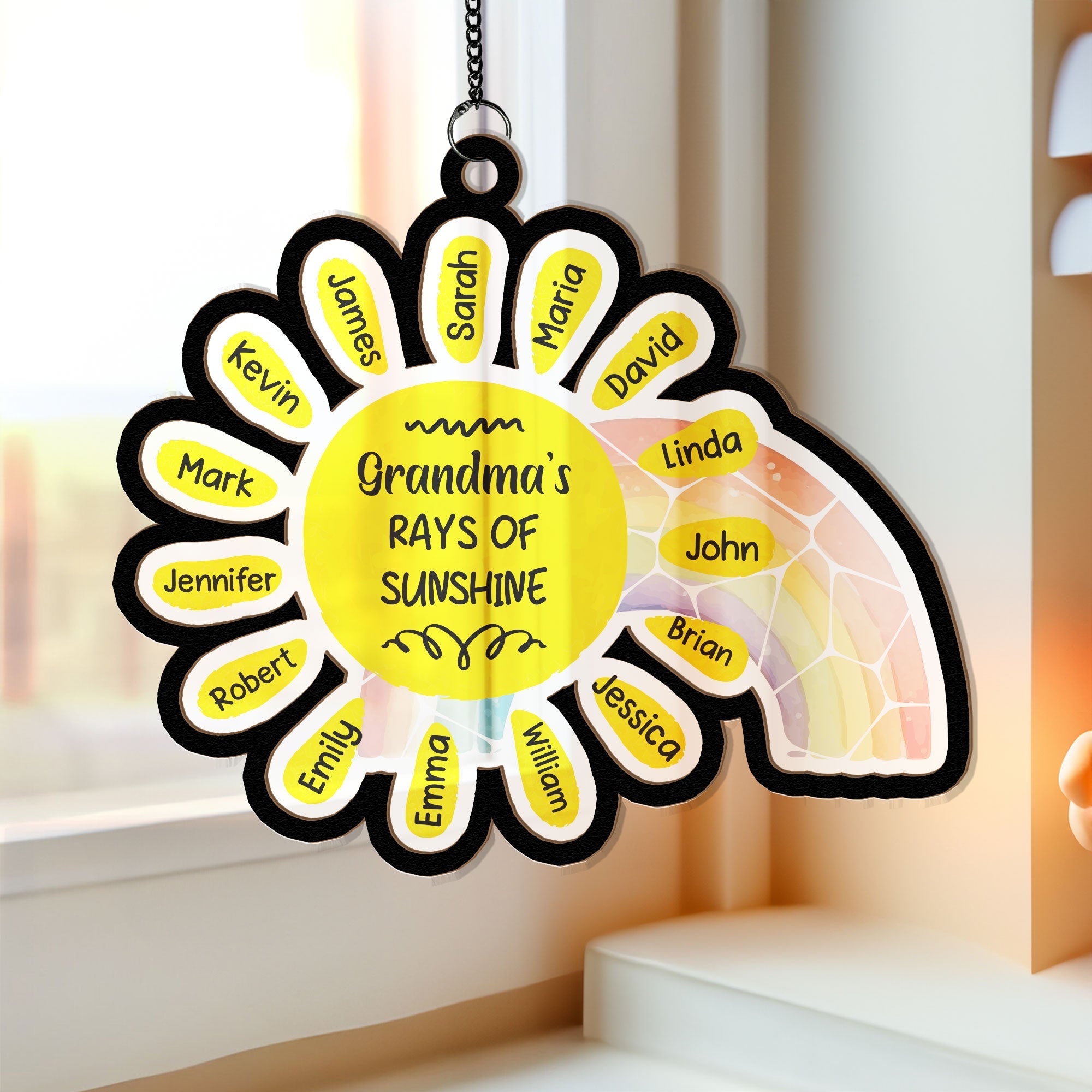 Grandma's Rays Of Sunshine - Personalized Window Hanging Suncatcher Ornament