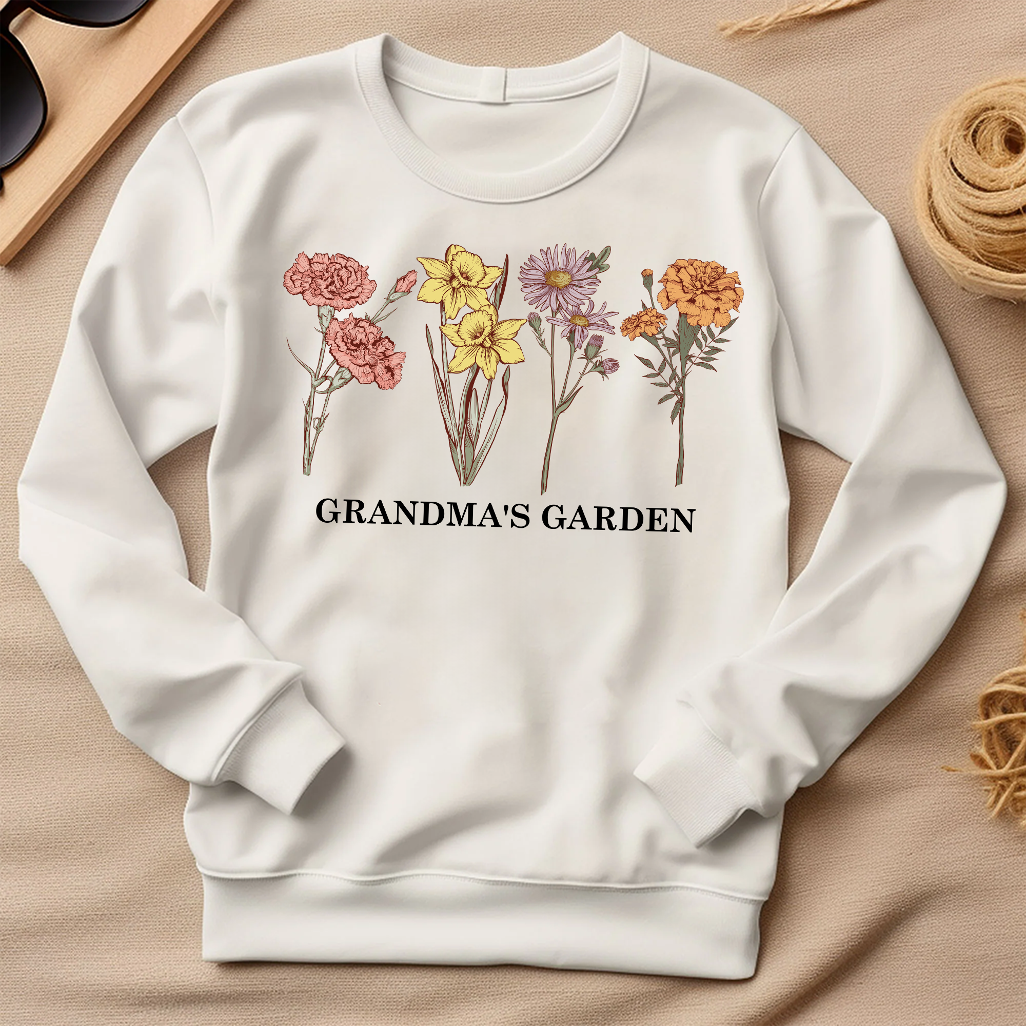 Grandma's Garden Custom Birth Month Flowers - Personalized Shirt