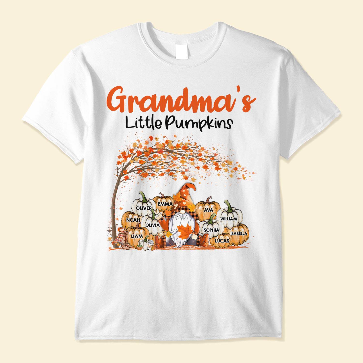 Grandma's Little Pumpkins - Personalized Shirt - Fall Season  Gift For Grandma