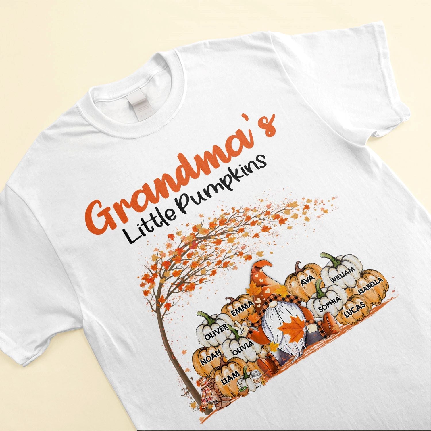 Grandma's Little Pumpkins - Personalized Shirt - Fall Season  Gift For Grandma