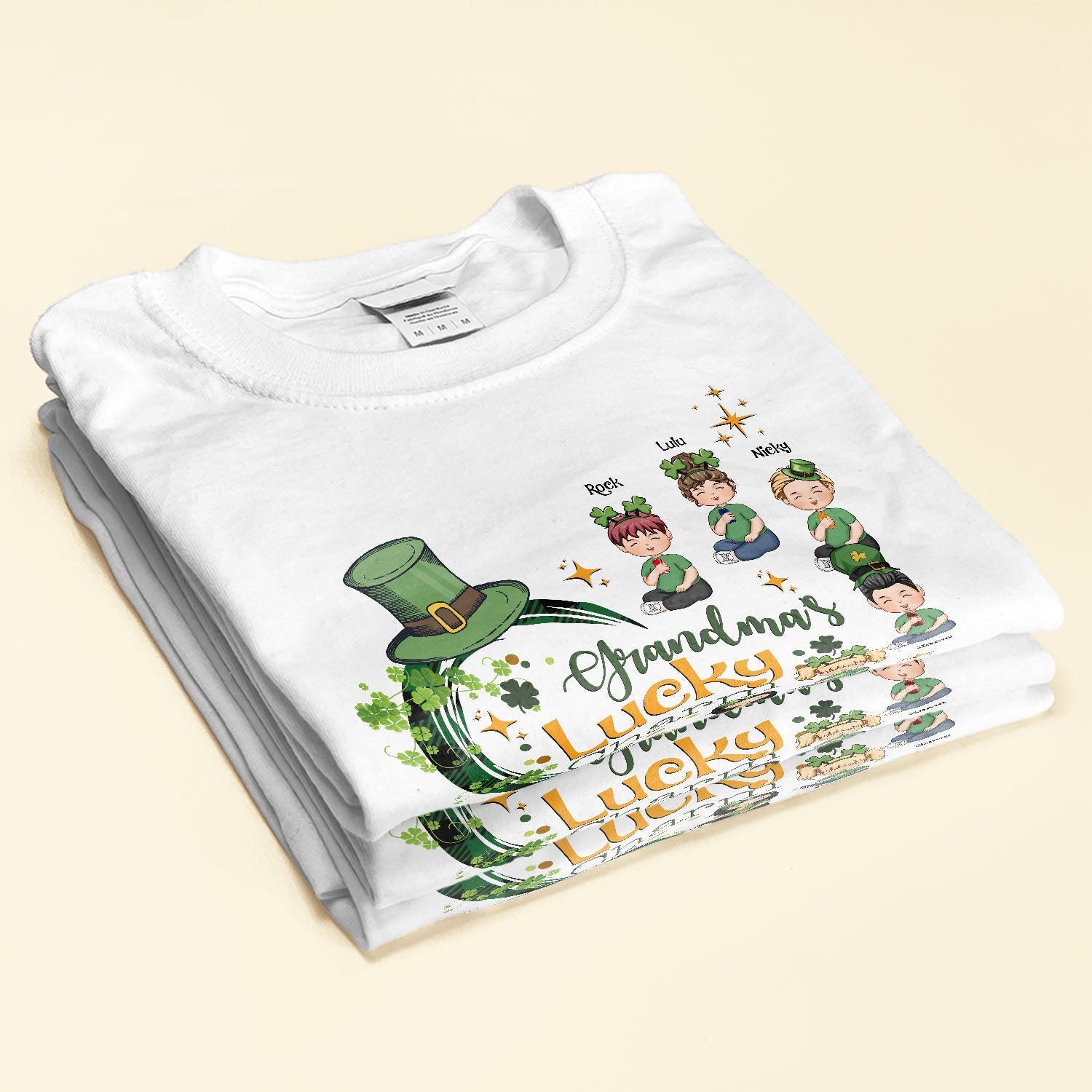 Grandma's Lucky Charm - Personalized Shirt - St. Patrick's Day, Birthday, Loving Gift For Grandma, Mom, Mother