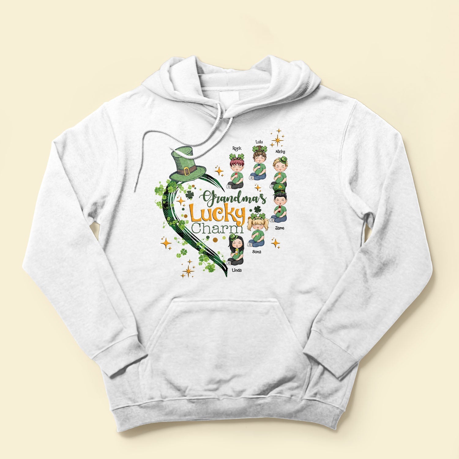 Grandma's Lucky Charm - Personalized Shirt - St. Patrick's Day, Birthday, Loving Gift For Grandma, Mom, Mother