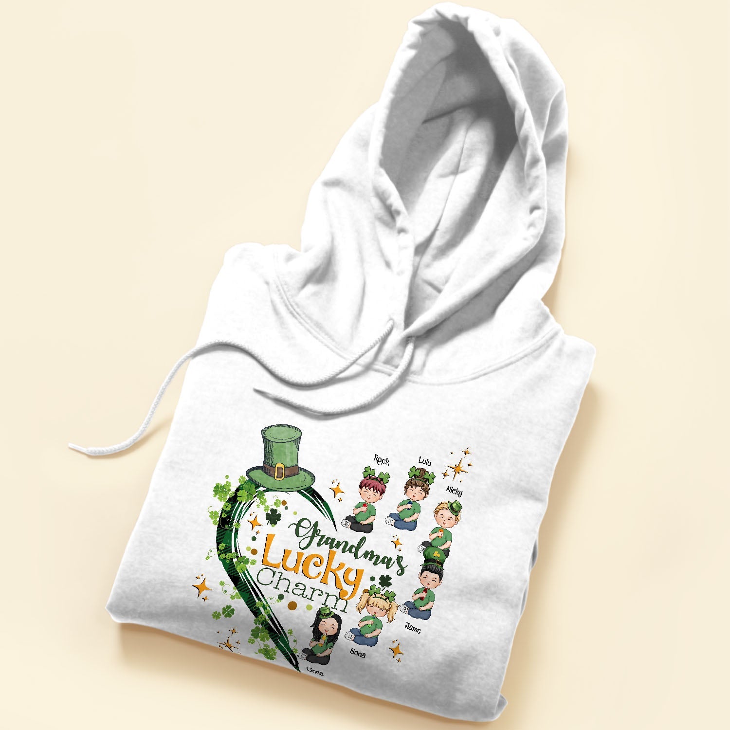 Grandma's Lucky Charm - Personalized Shirt - St. Patrick's Day, Birthday, Loving Gift For Grandma, Mom, Mother