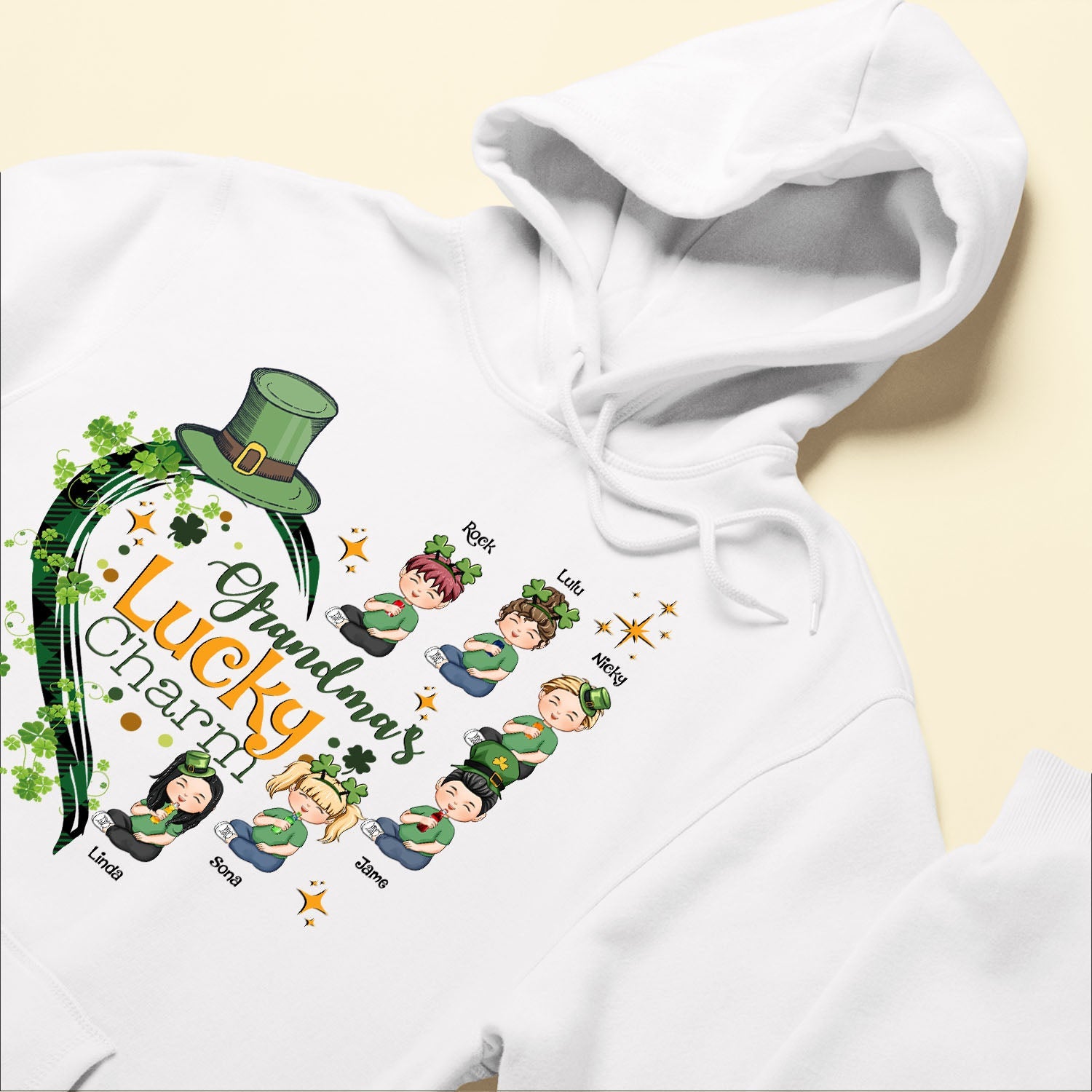 Grandma's Lucky Charm - Personalized Shirt - St. Patrick's Day, Birthday, Loving Gift For Grandma, Mom, Mother