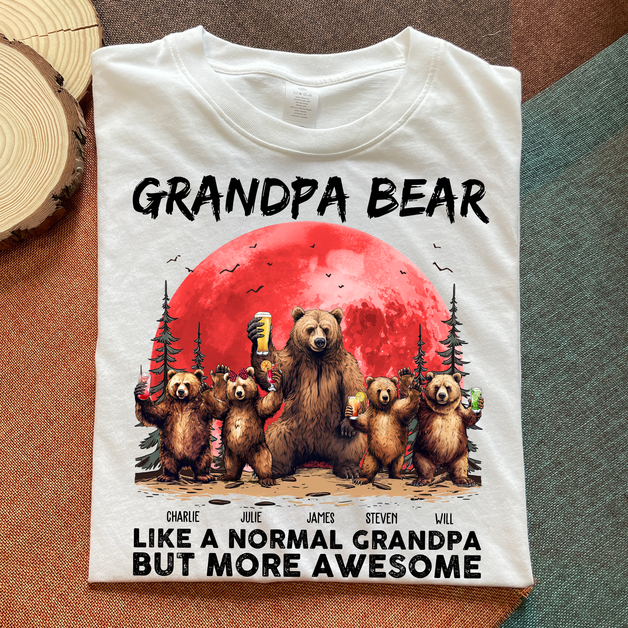 Grandpa Bear Like A Normal Grandpa - Personalized Shirt