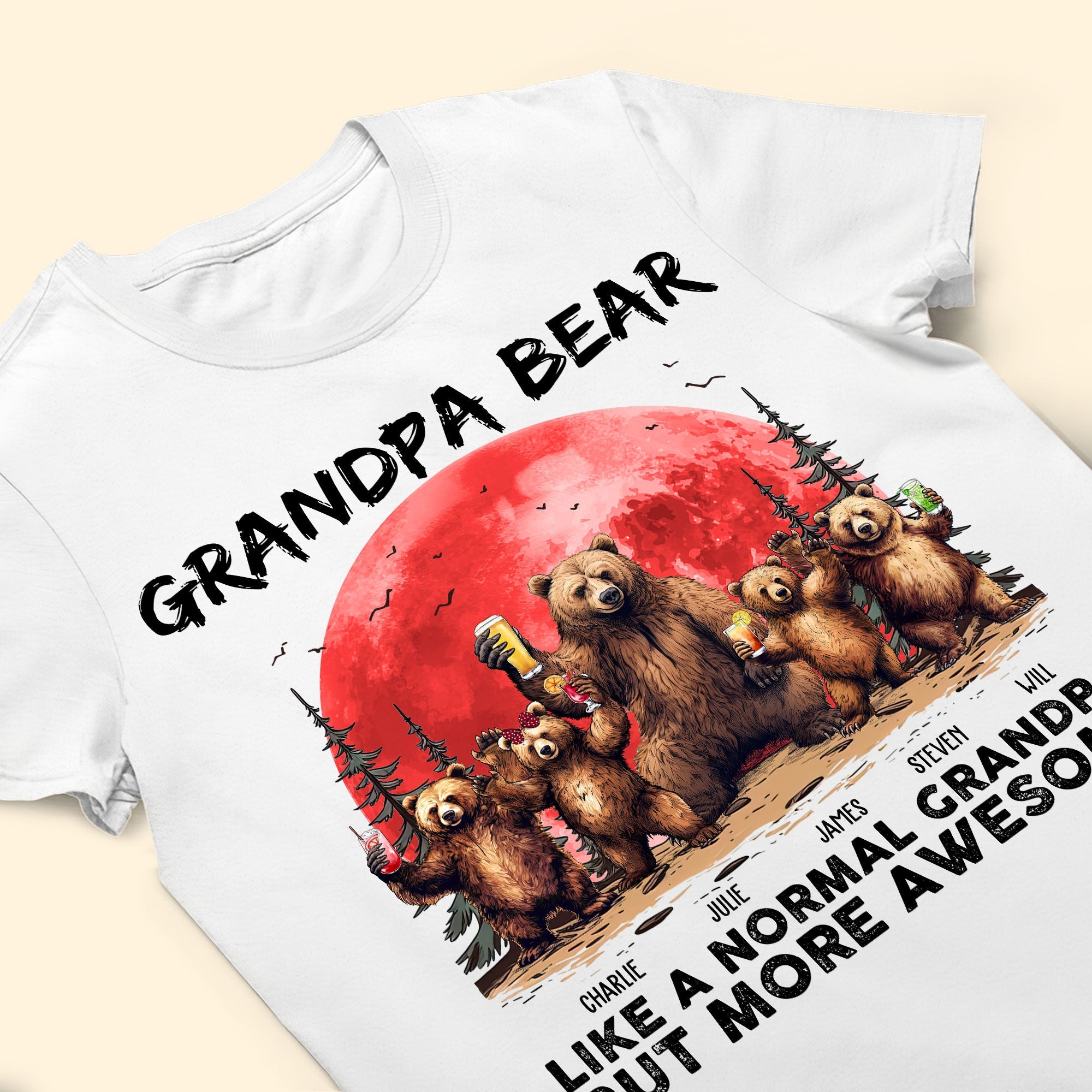 Grandpa Bear Like A Normal Grandpa - Personalized Shirt