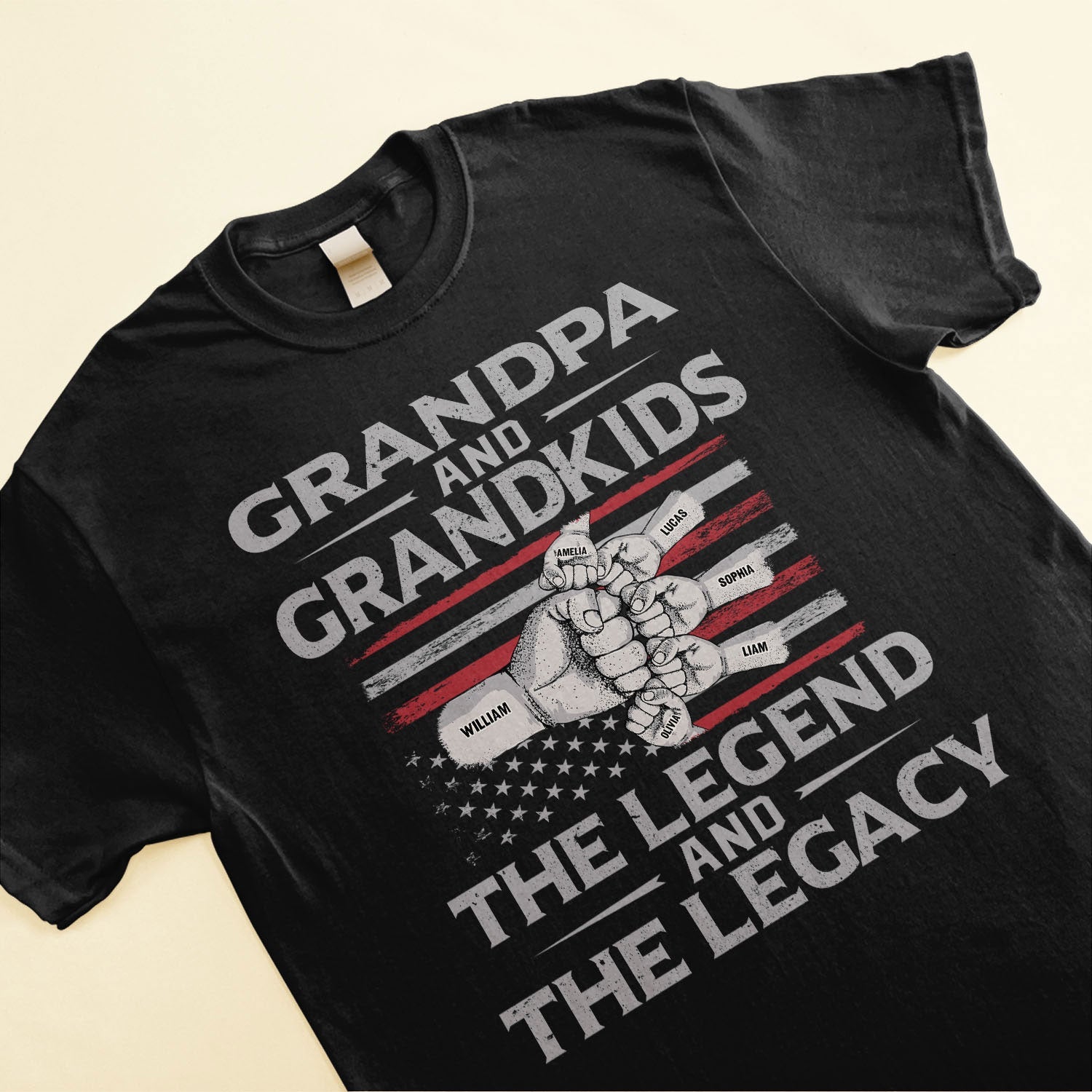 Grandpa & Grandson/Granddaughter, The Legend And The Legacy - Personalized Shirt - Birthday, Grandparents' Day Gift For Grandpa, Pop, Papa, Grandson, Granddaughter