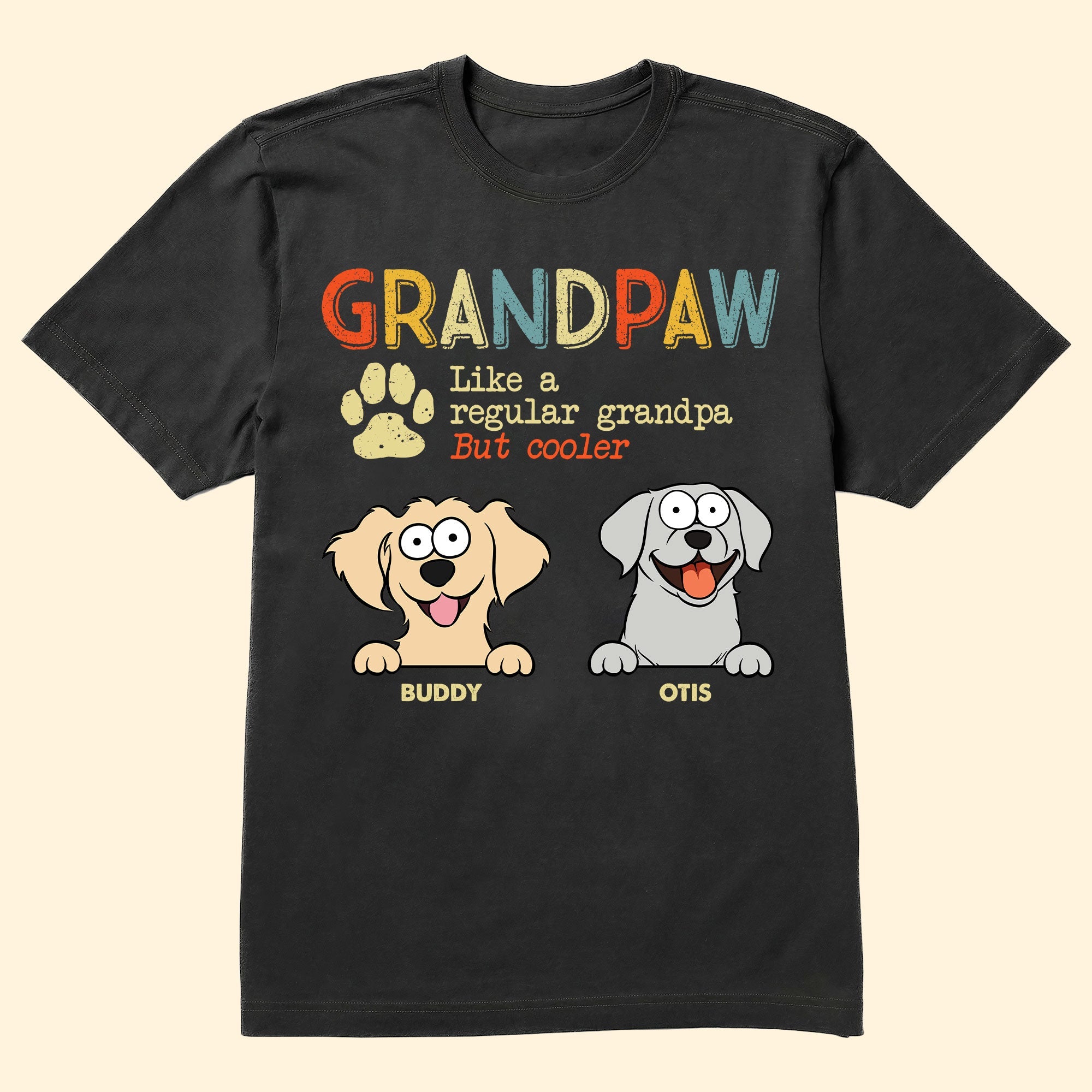 Grandpaw Like Regular Grandpa But Cooler - Personalized Shirt