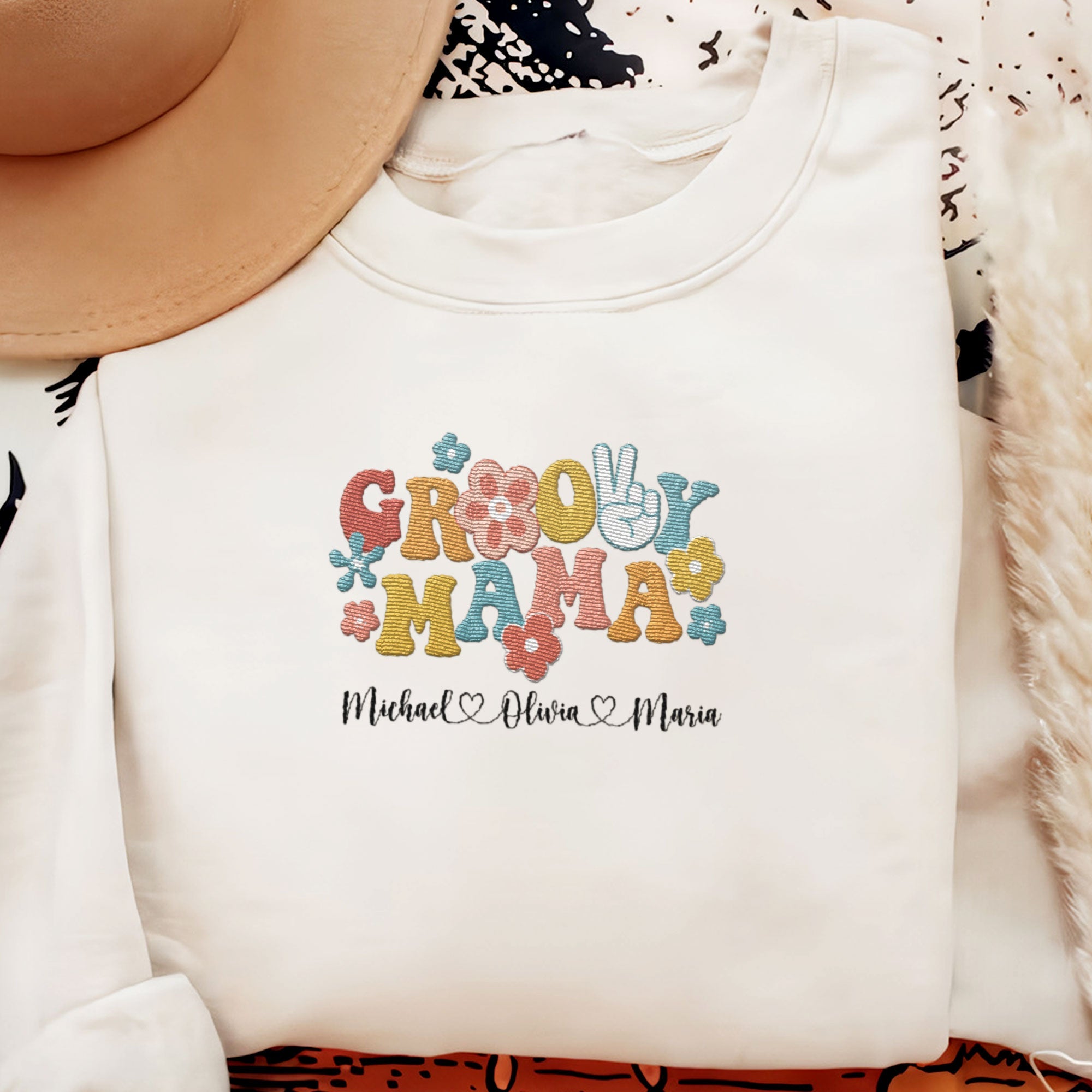 Groovy Mama - Custom Embroidered Sweatshirt