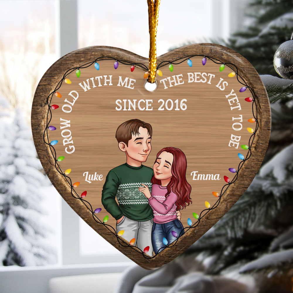 Grow Old With Me The Best Is Yet To Be - Personalized Ceramic Ornament