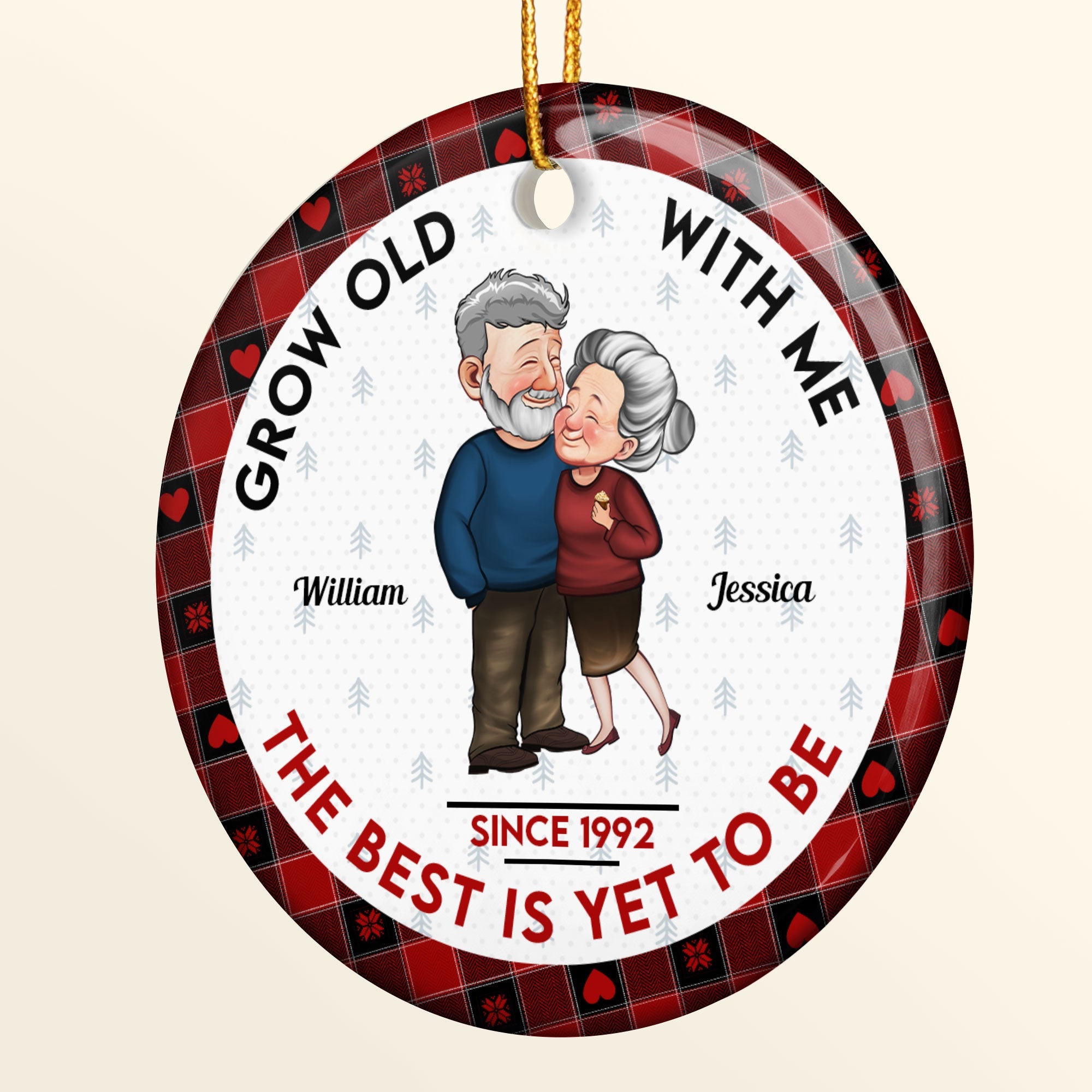 Grow Old With Me The Best Is Yet To Be - Personalized Ceramic Ornament