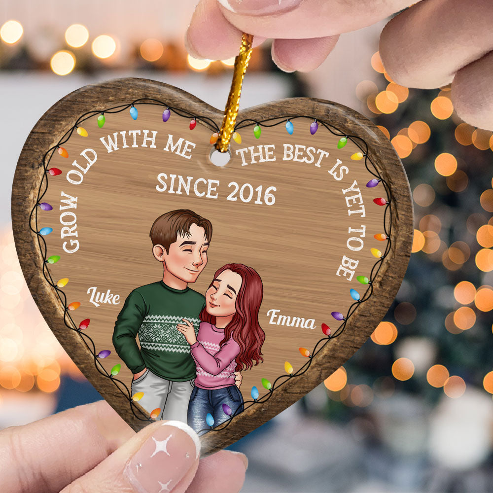 Grow Old With Me The Best Is Yet To Be - Personalized Ceramic Ornament