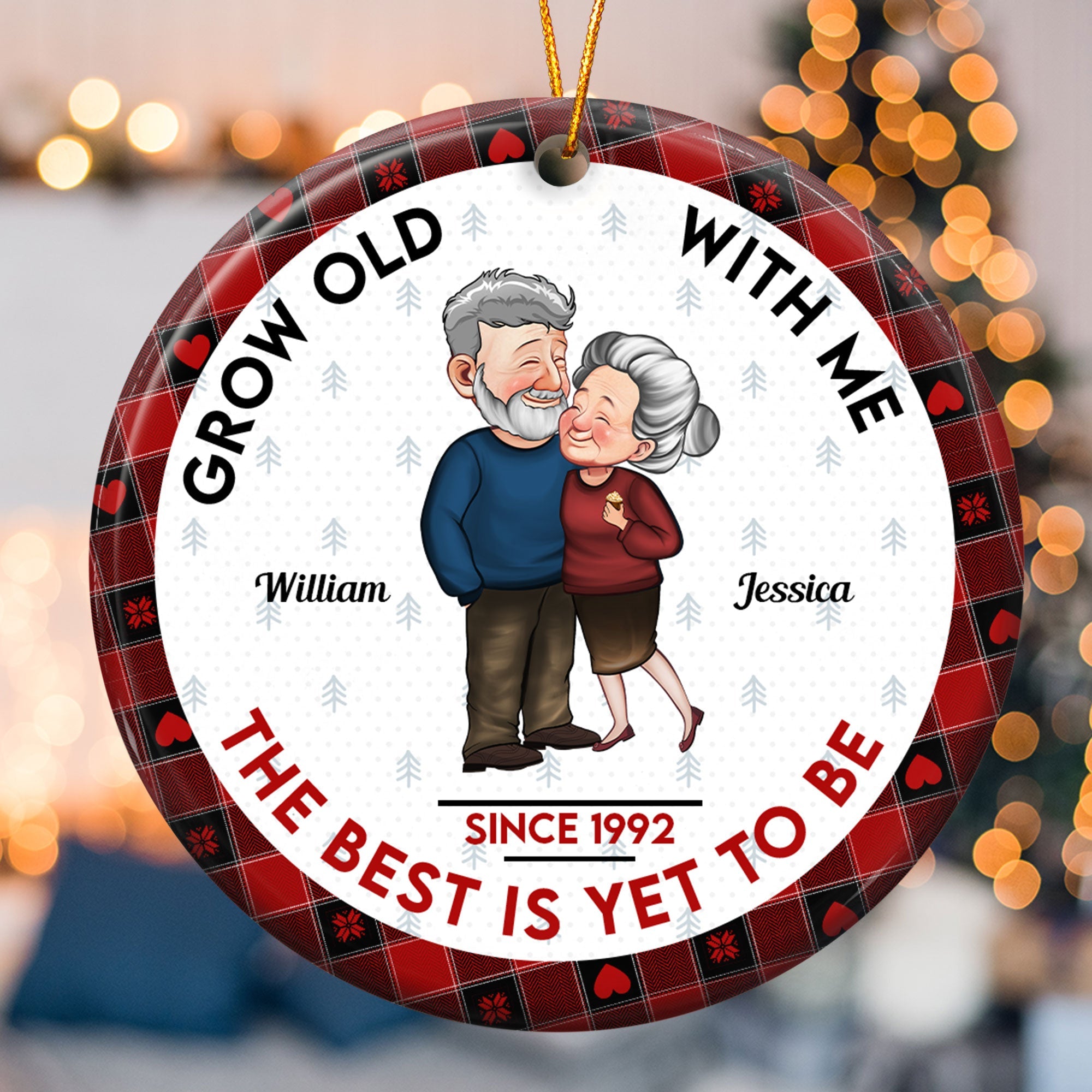 Grow Old With Me The Best Is Yet To Be - Personalized Ceramic Ornament