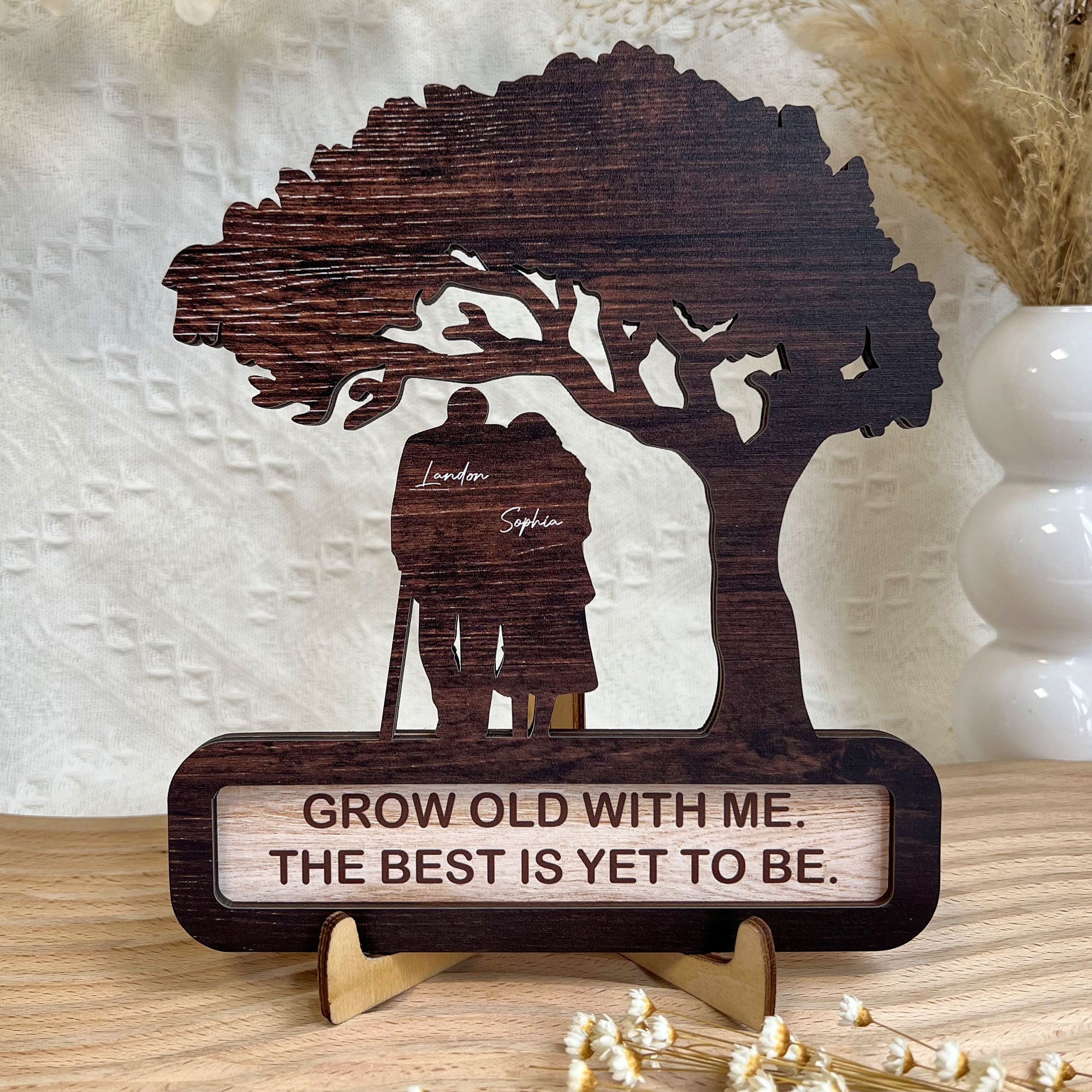 Grow Old With Me The Best Is Yet To Be - Personalized Wooden Plaque