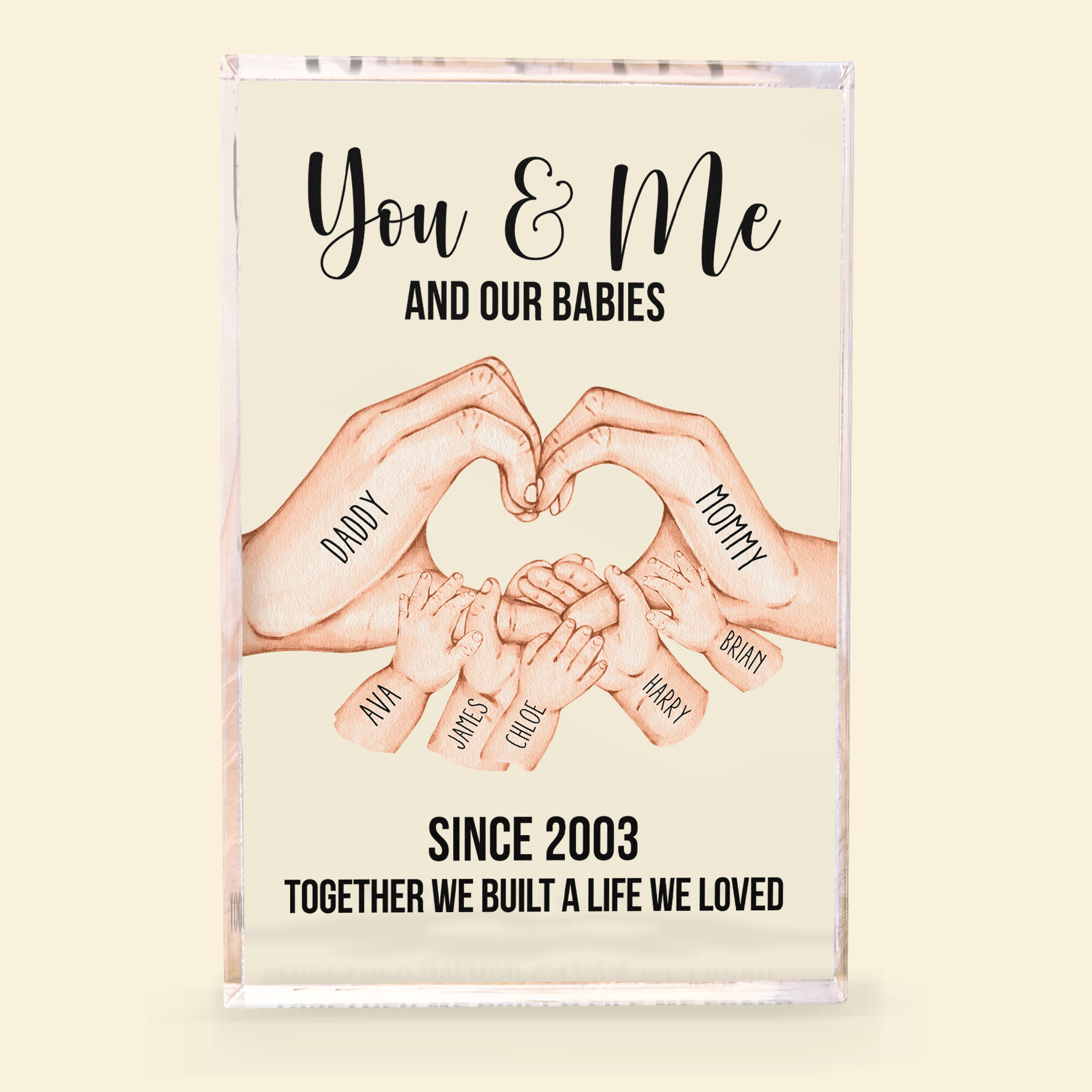 You & Me And Our Babies - Personalized Rectangle Acrylic Plaque