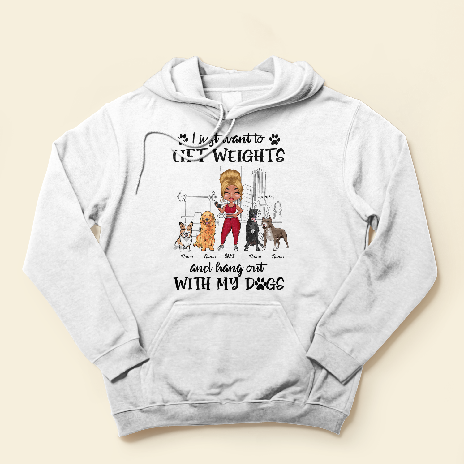 Hang Out With My Dogs - Personalized Shirt - Gift For Gymer - Chibi Fitness Girl