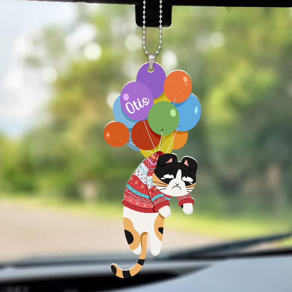 Hanging Cat - New Version - Personalized Rear View Mirror Accessory